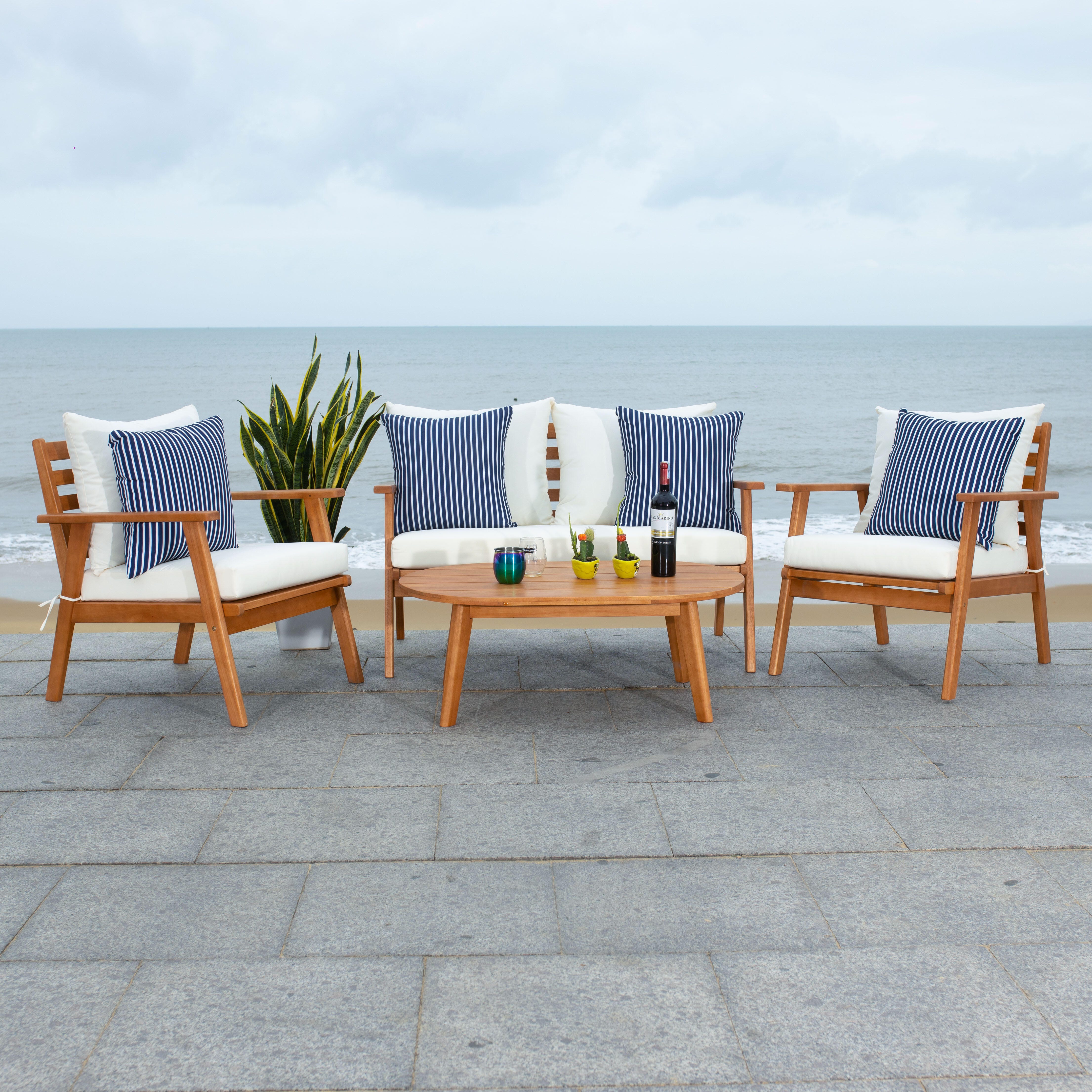 Safavieh Deacon Outdoor Conversation Set, , large