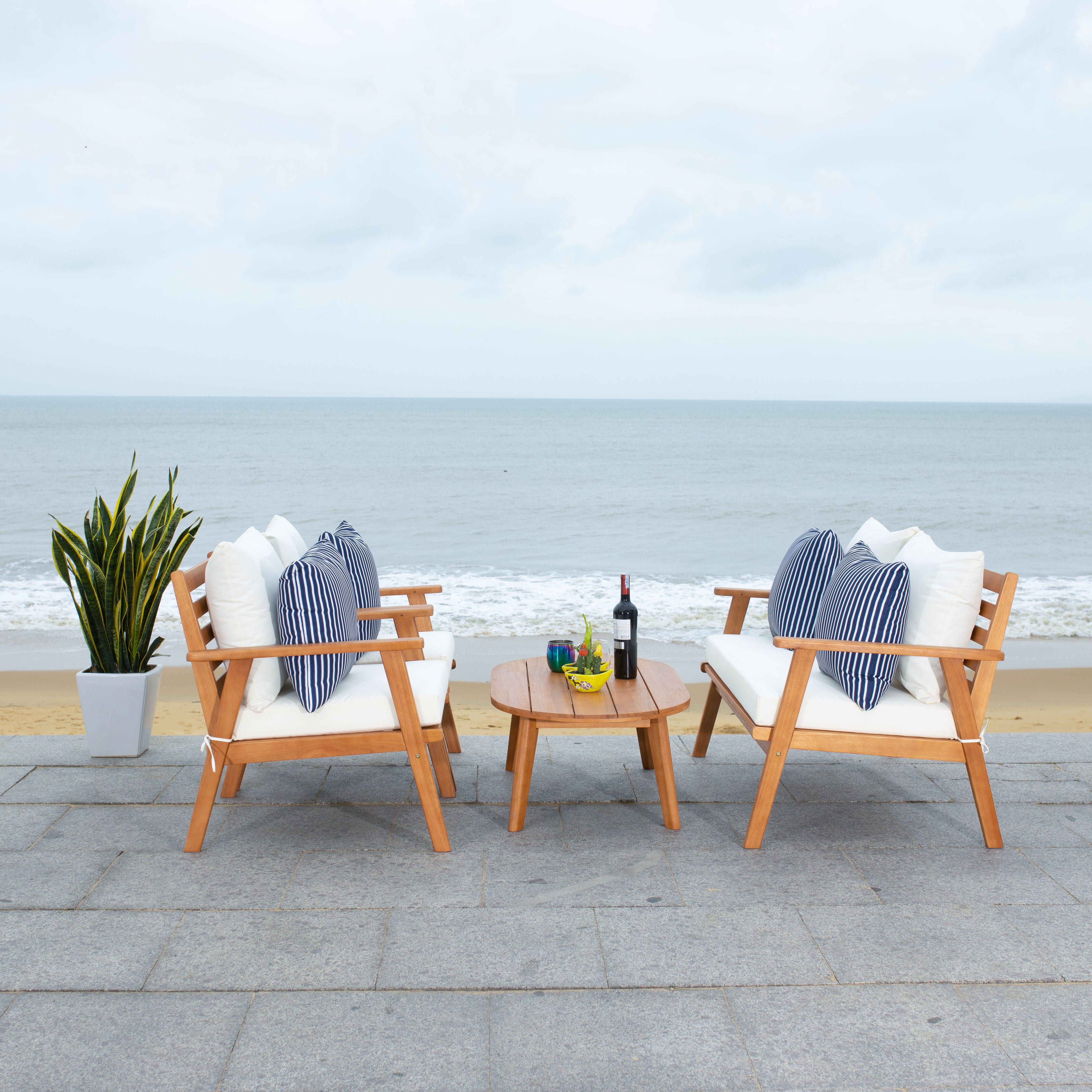 Safavieh Deacon Outdoor Conversation Set, , large