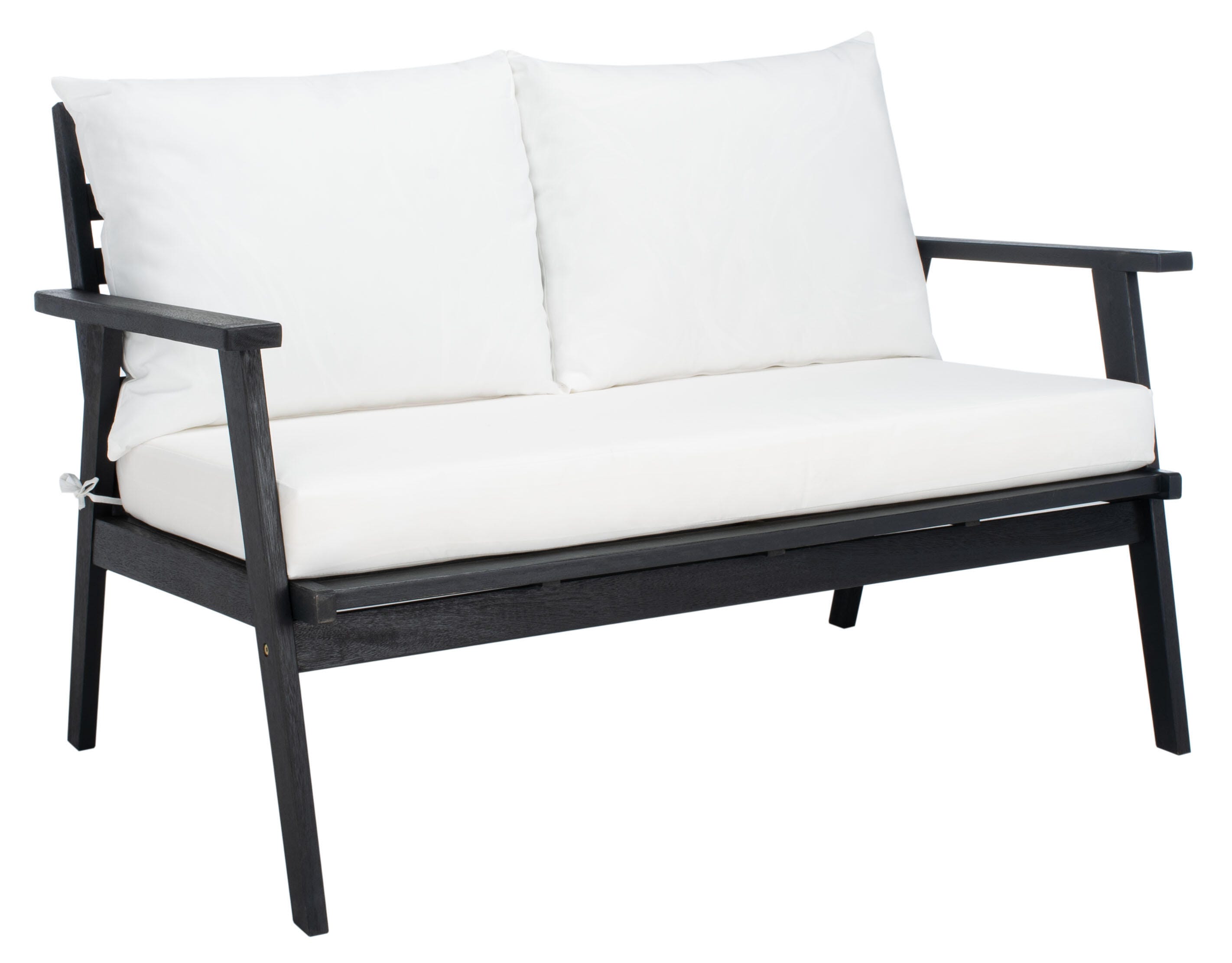 Safavieh Deacon Outdoor Conversation Set, Black/Beige, large