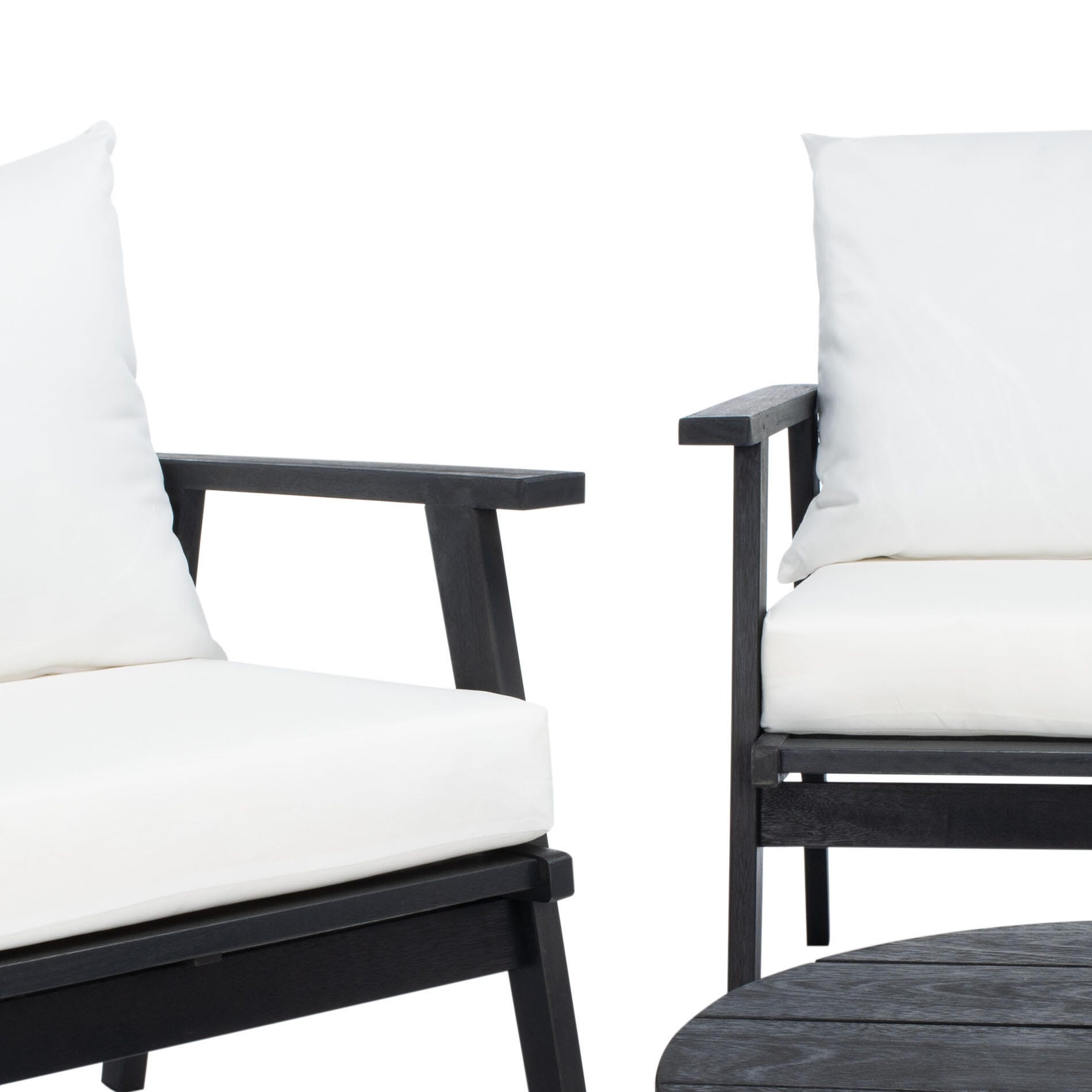 Safavieh Deacon Outdoor Conversation Set, Black/Beige, large