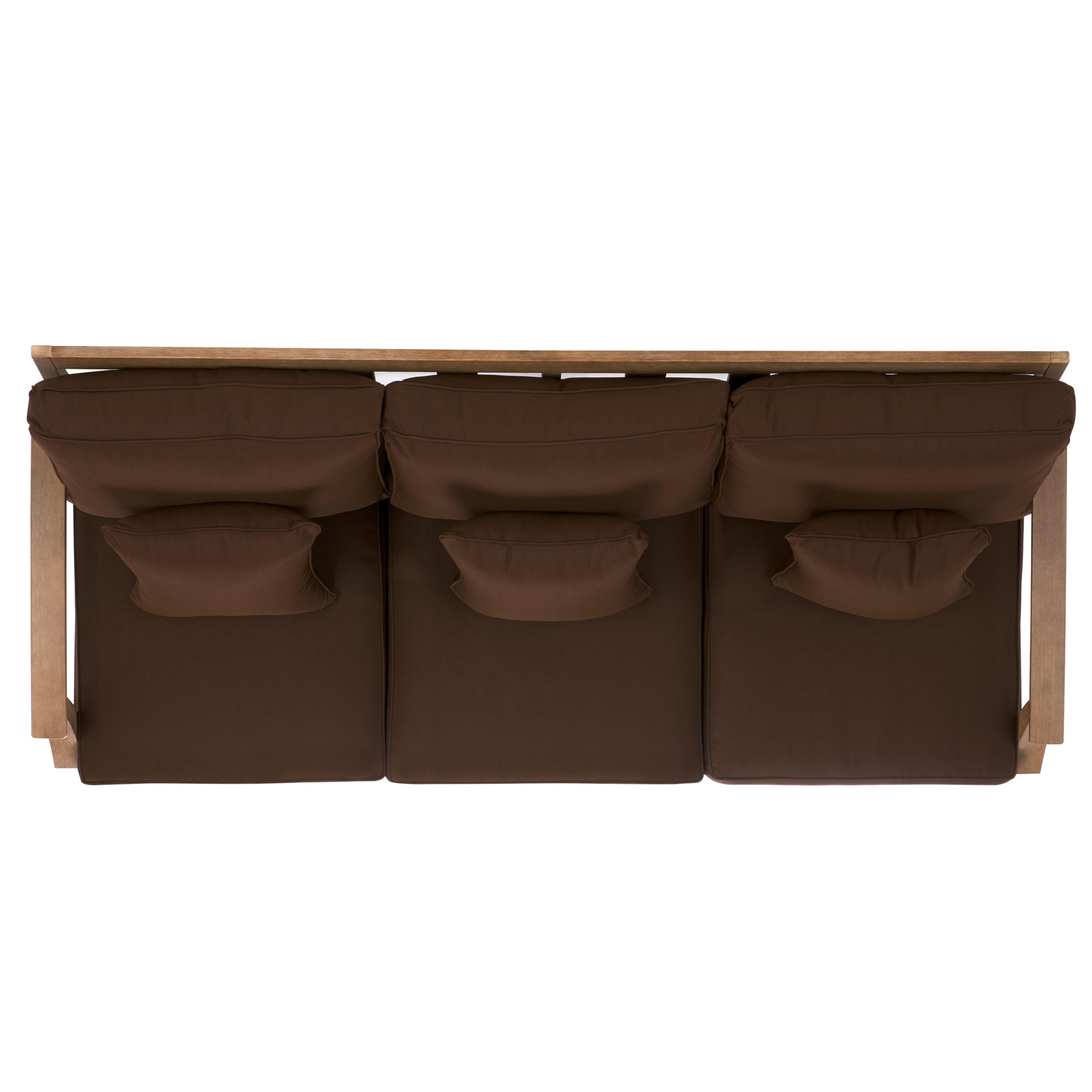 Safavieh Outdoor Sofa, Natural/Dark Brown, large