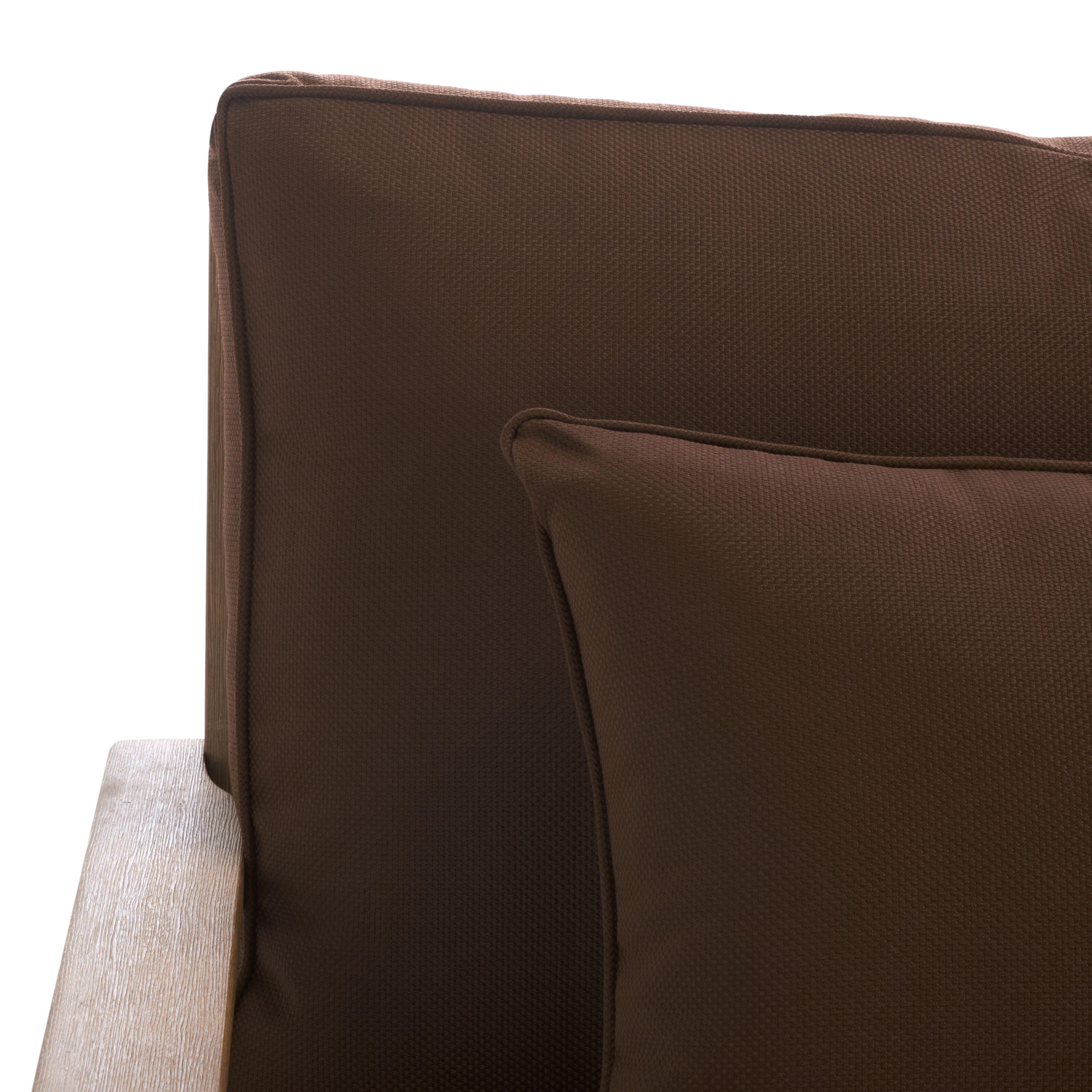 Safavieh Outdoor Sofa, Natural/Dark Brown, large
