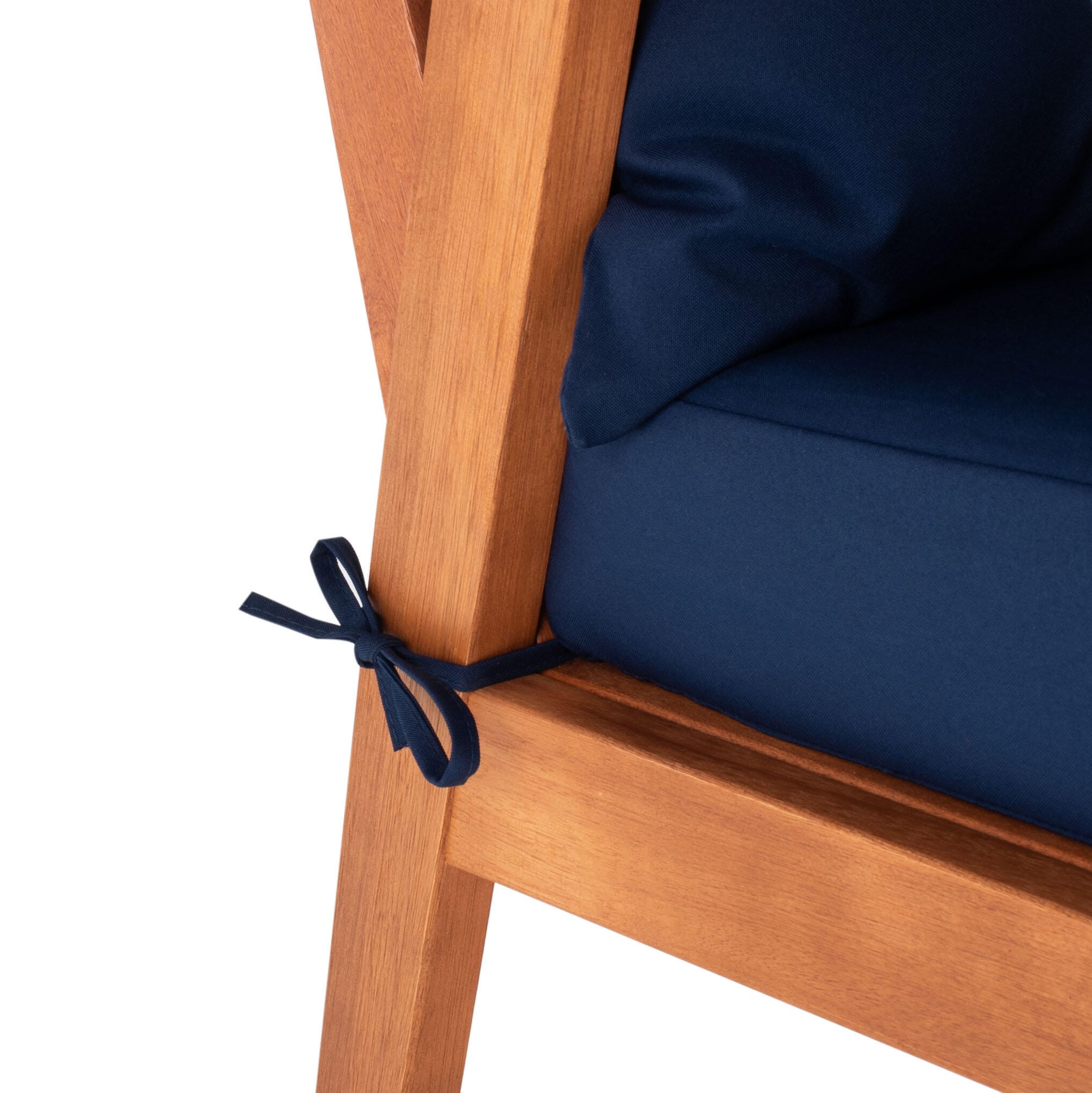 Safavieh Deacon Outdoor Conversation Set, Navy Blue/Natural, large