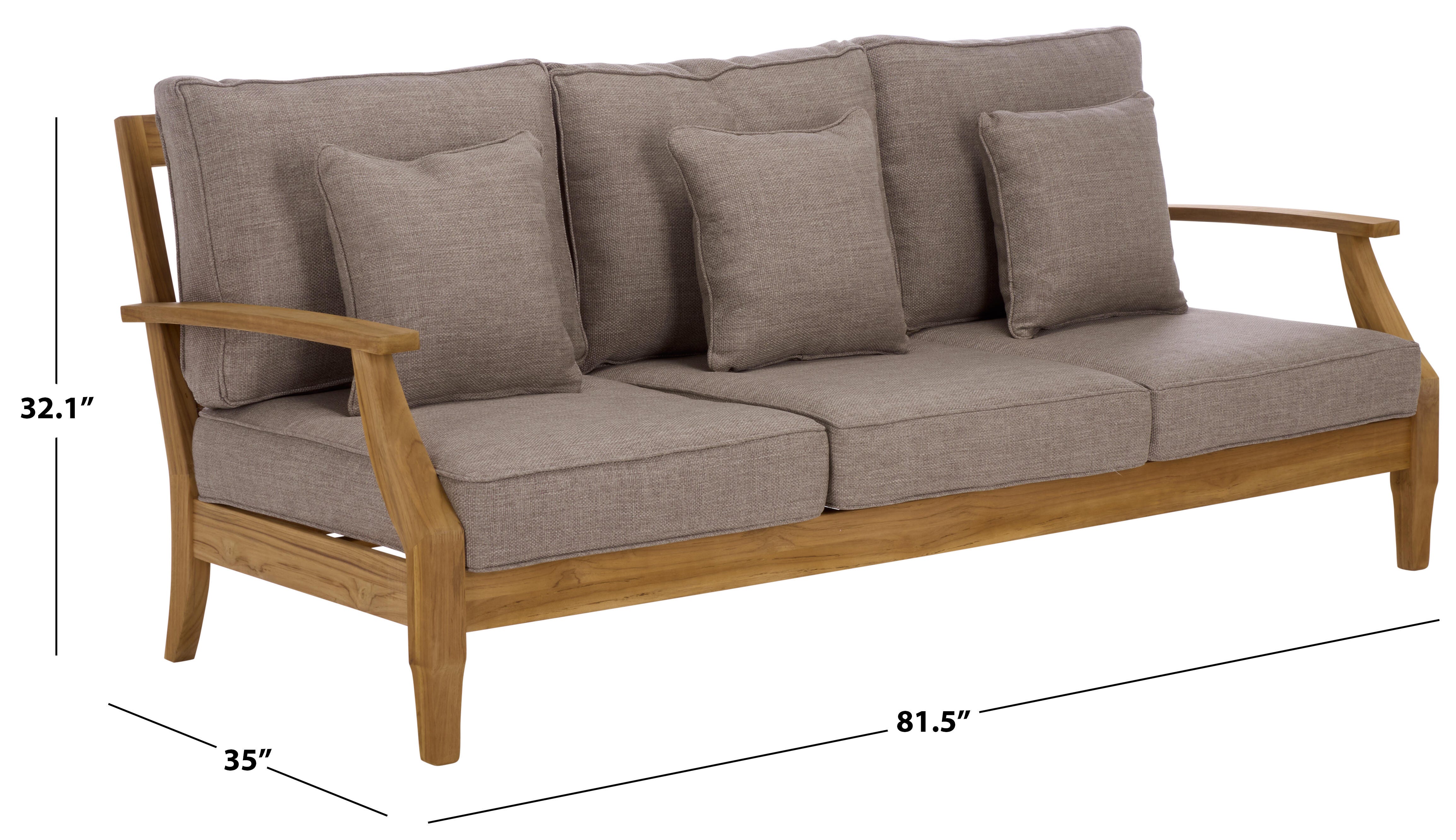 Safavieh Outdoor Sofa, Natural/Taupe, large