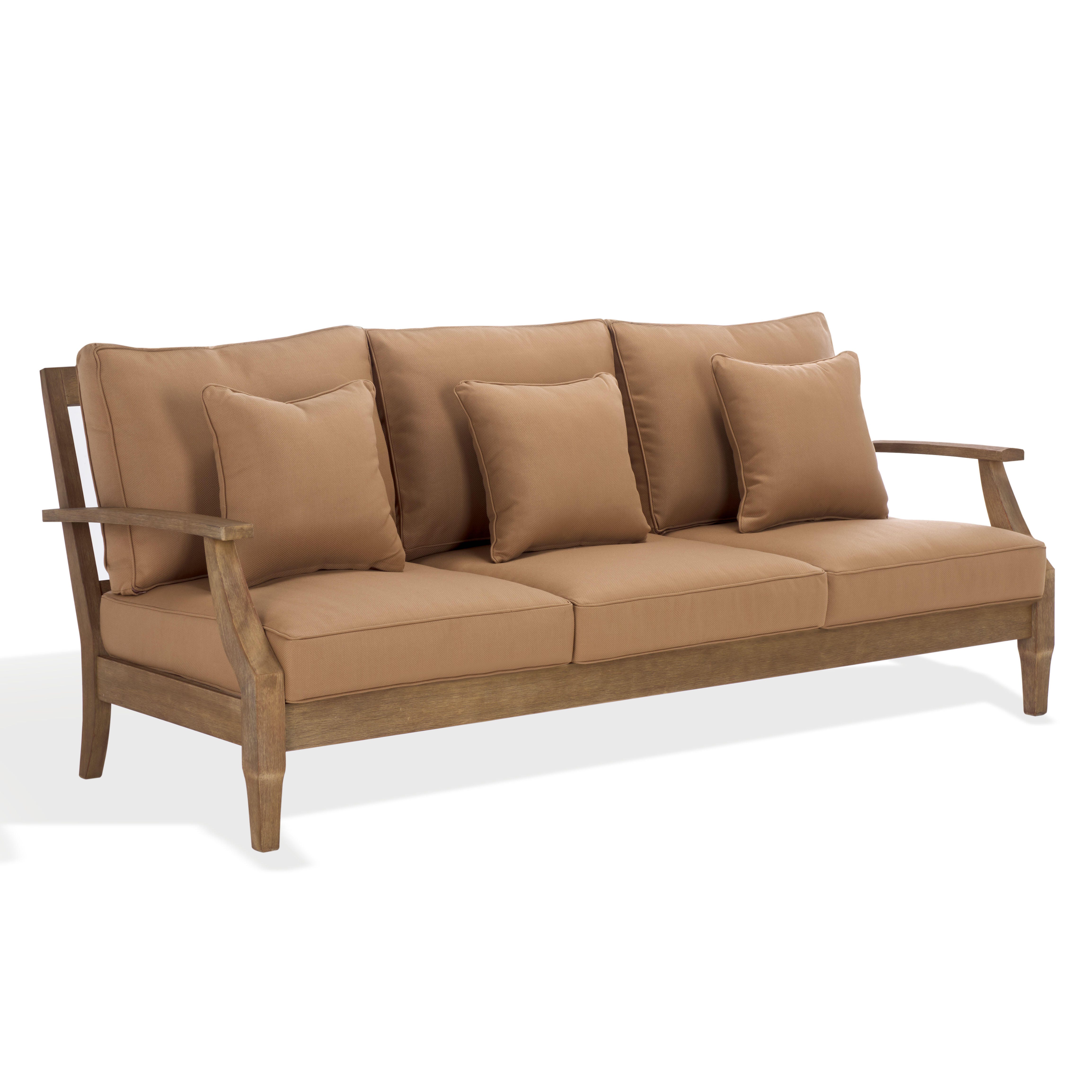 Safavieh Outdoor Sofa, Natural/Brown, large
