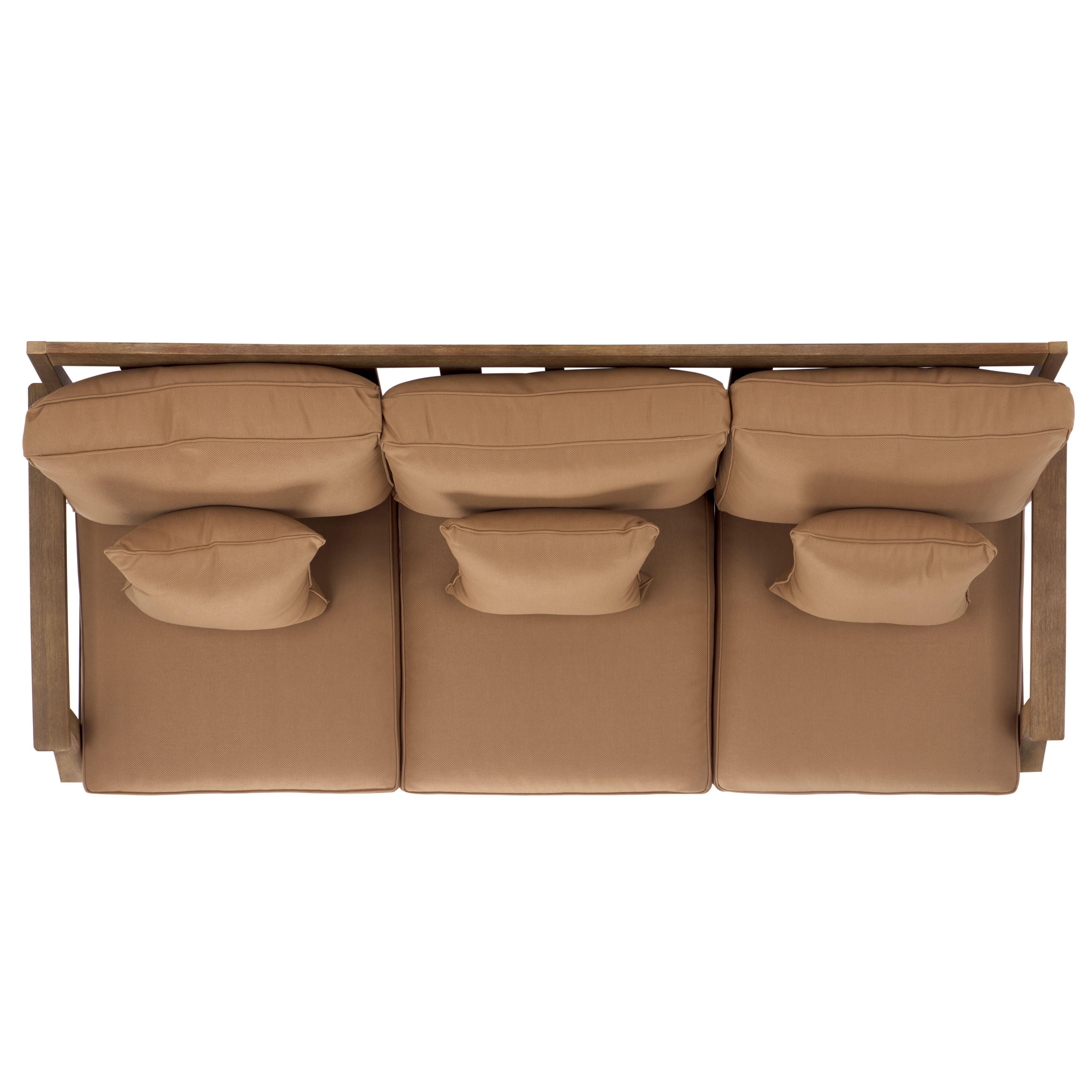 Safavieh Outdoor Sofa, Natural/Brown, large