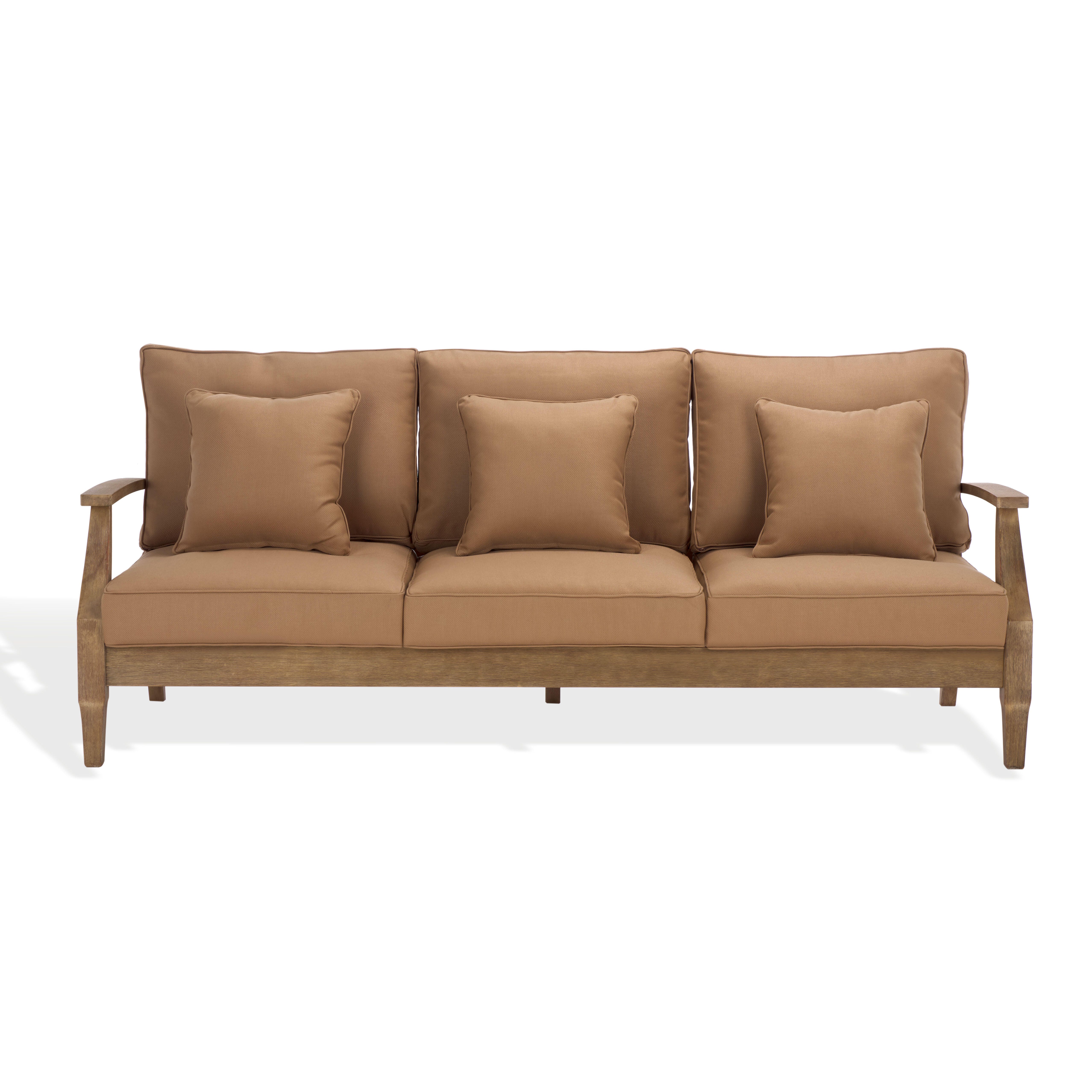 Safavieh Outdoor Sofa, Natural/Brown, large