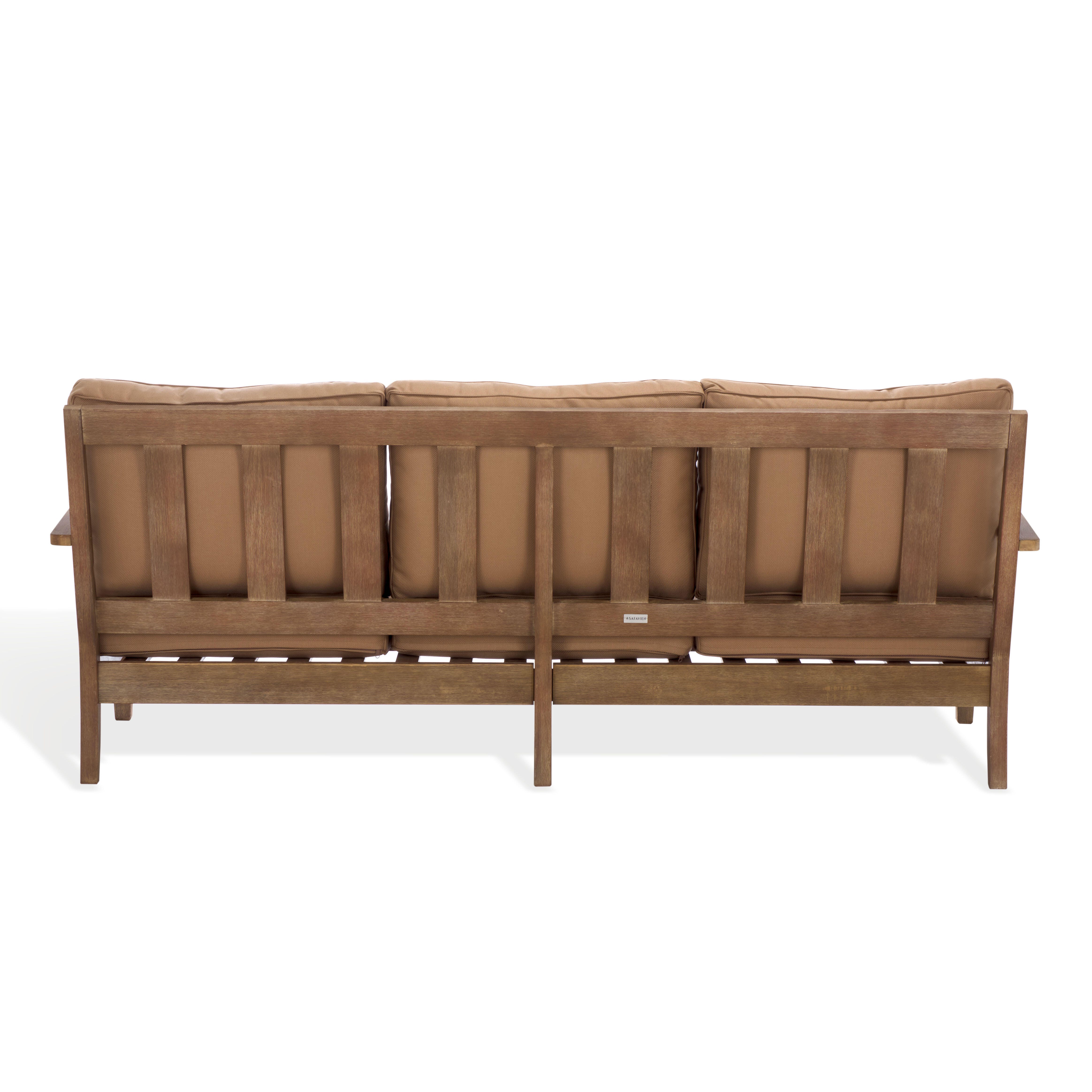 Safavieh Outdoor Sofa, Natural/Brown, large