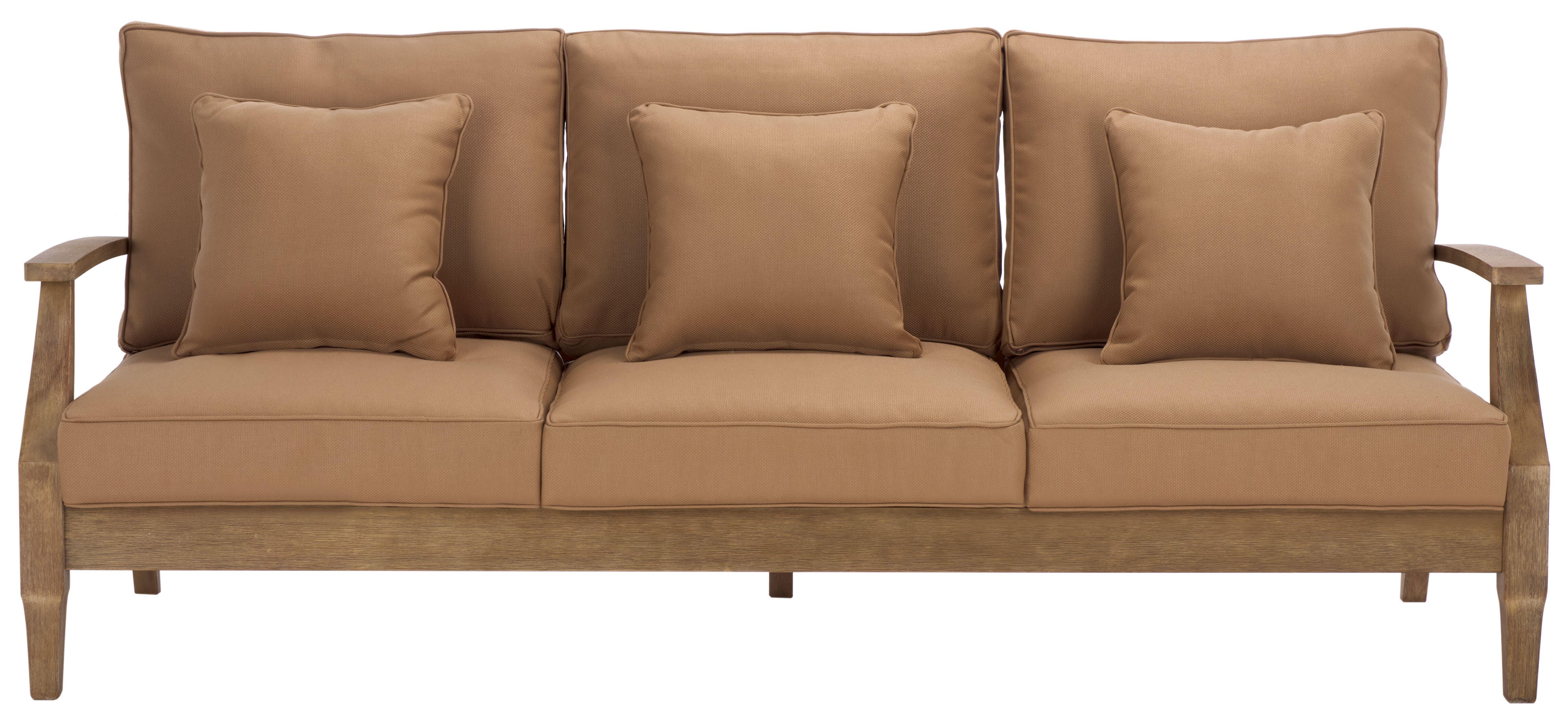 Safavieh Outdoor Sofa, Natural/Brown, large