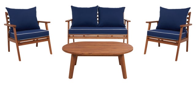 Safavieh Deacon Bordered Outdoor Conversation Set