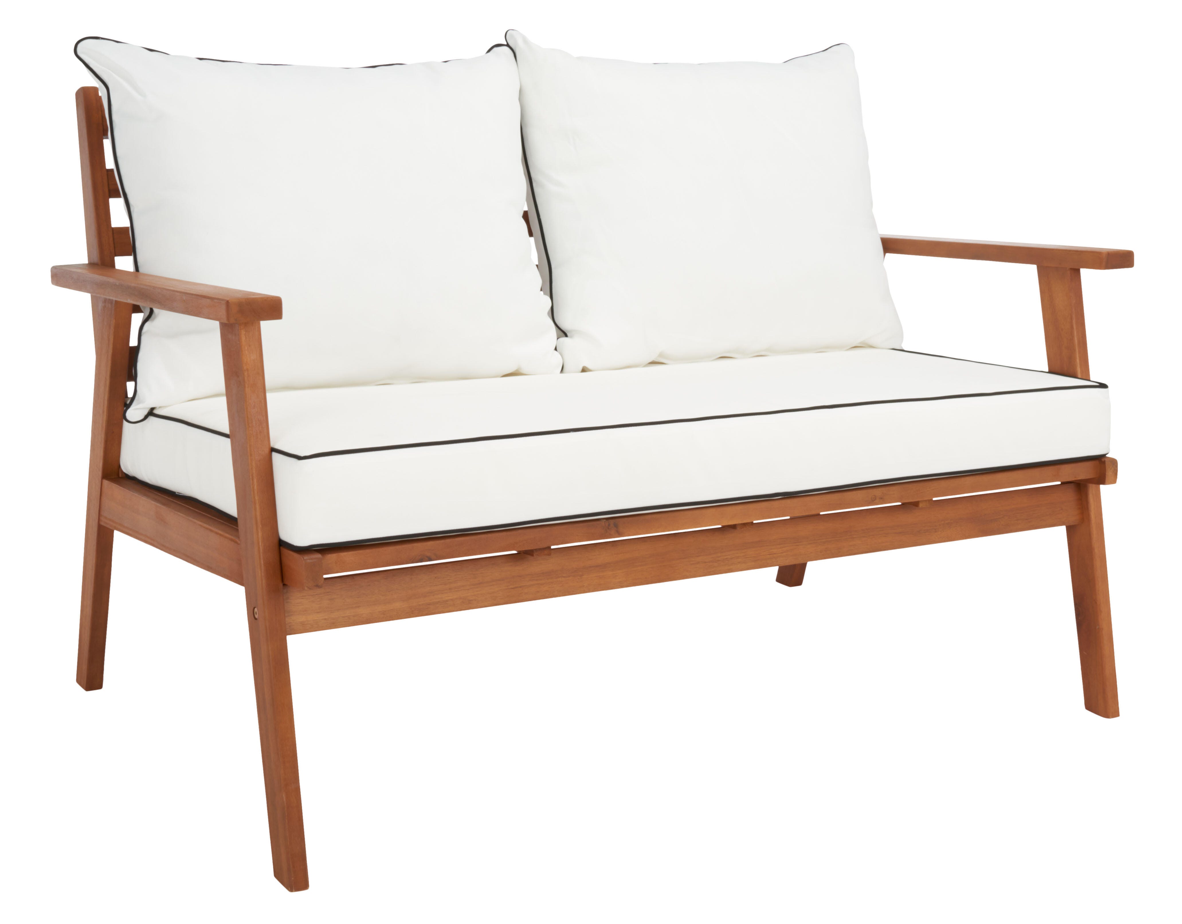 Safavieh Deacon Outdoor Conversation Set, Natural/White, large