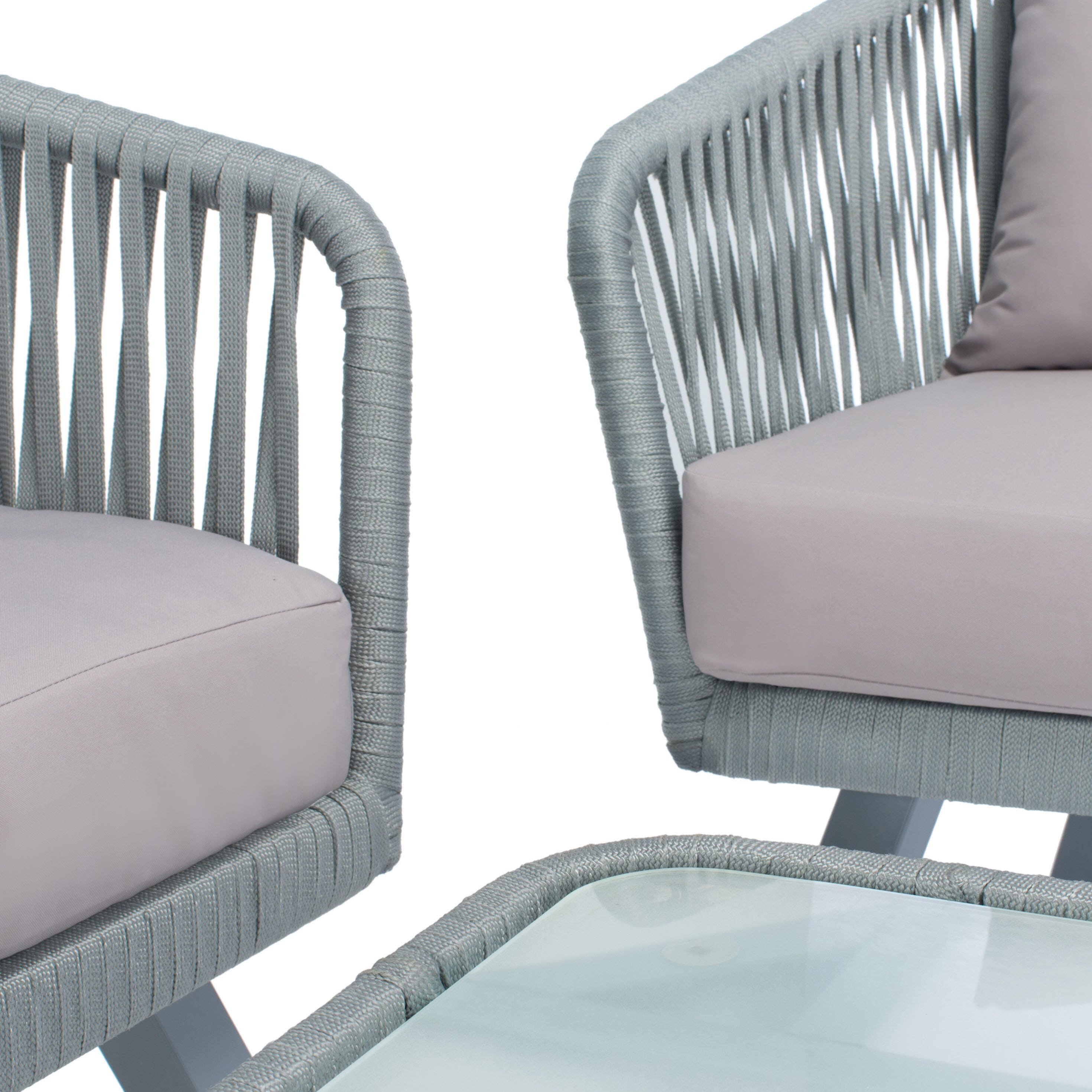 Safavieh Jorda Outdoor Conversation Set, Gray/Mauve, large