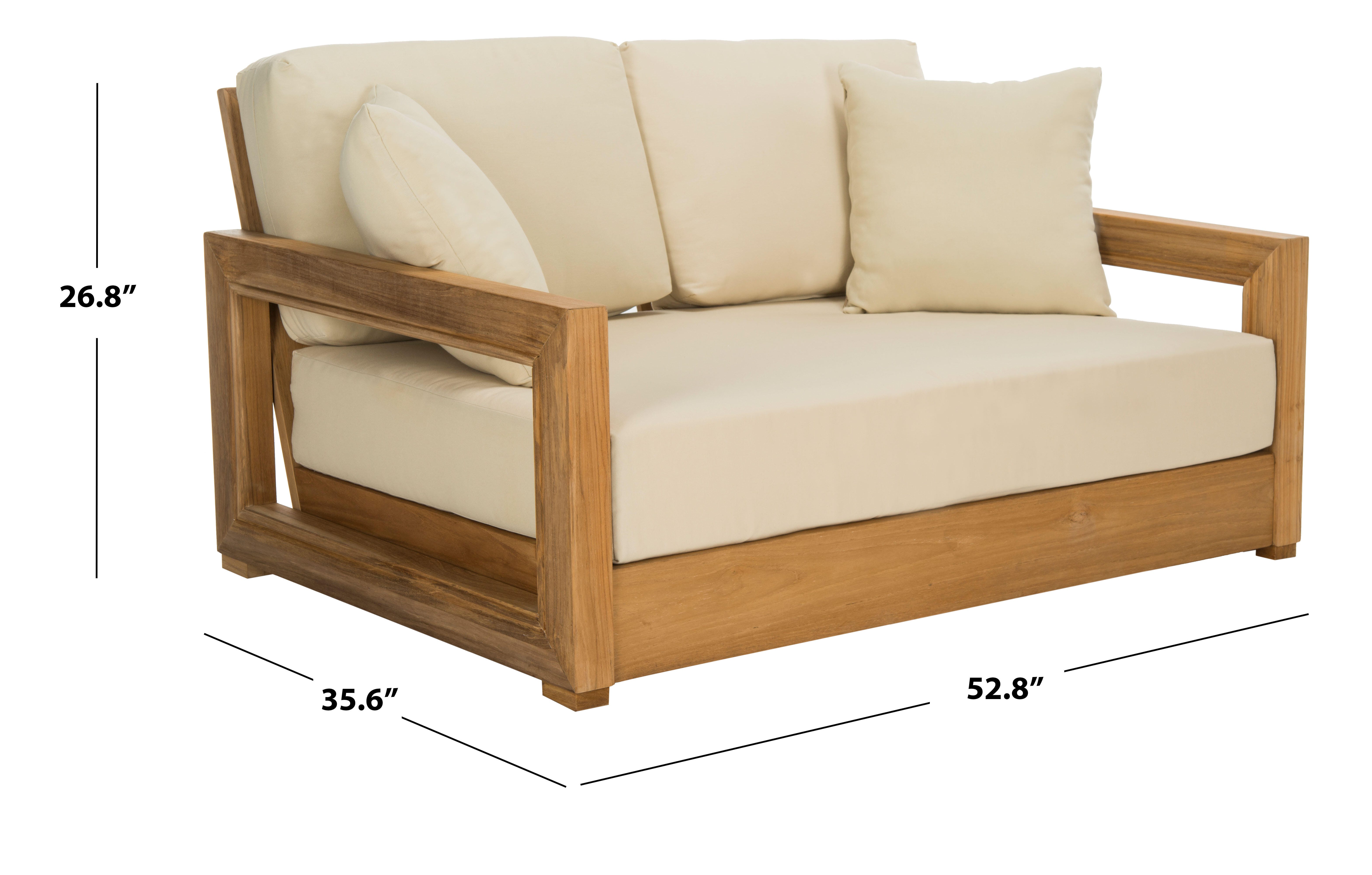 Safavieh Montford Outdoor Bench, Natural/Beige, large