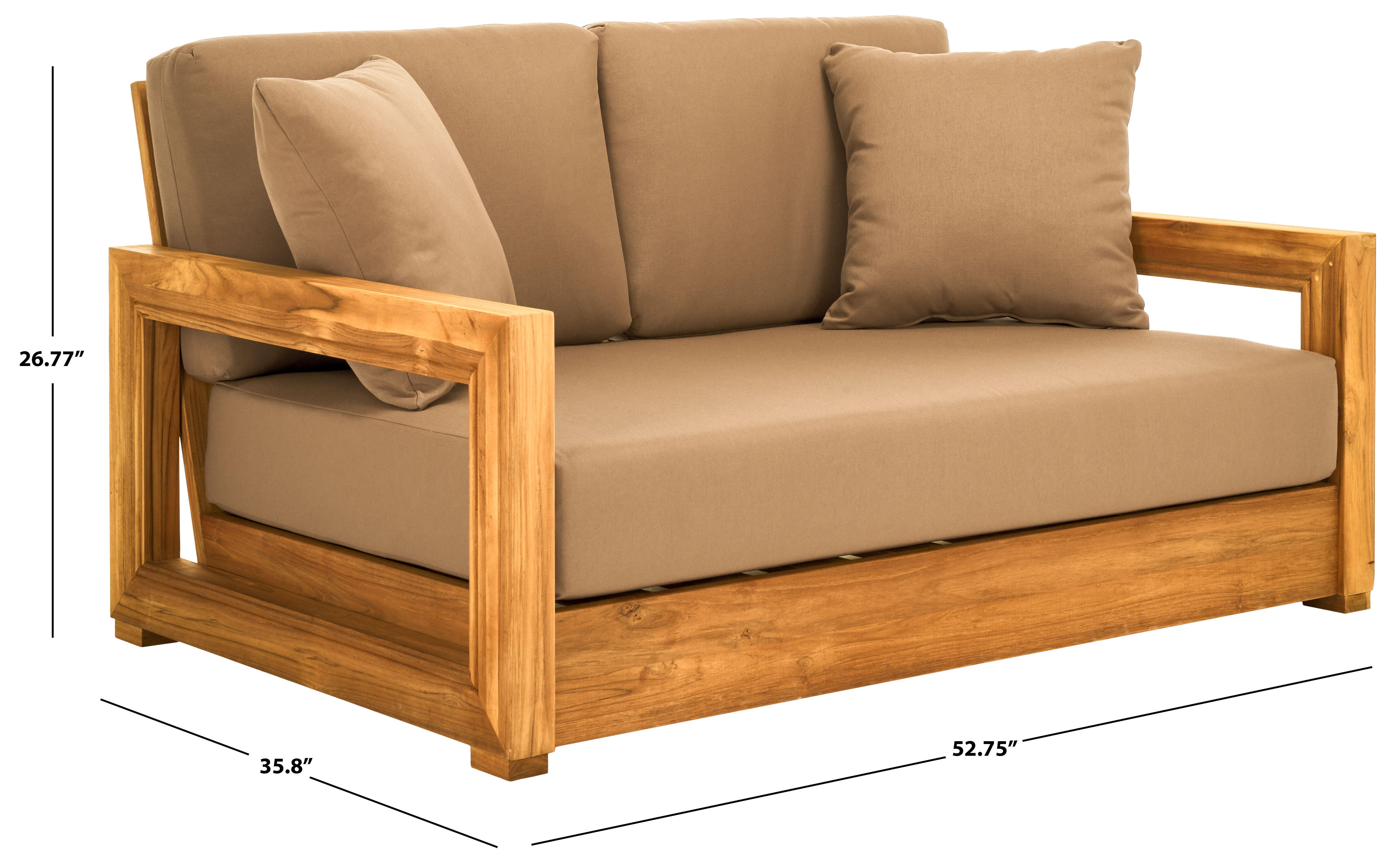 Safavieh Montford Outdoor Bench, Natural/Brown, large