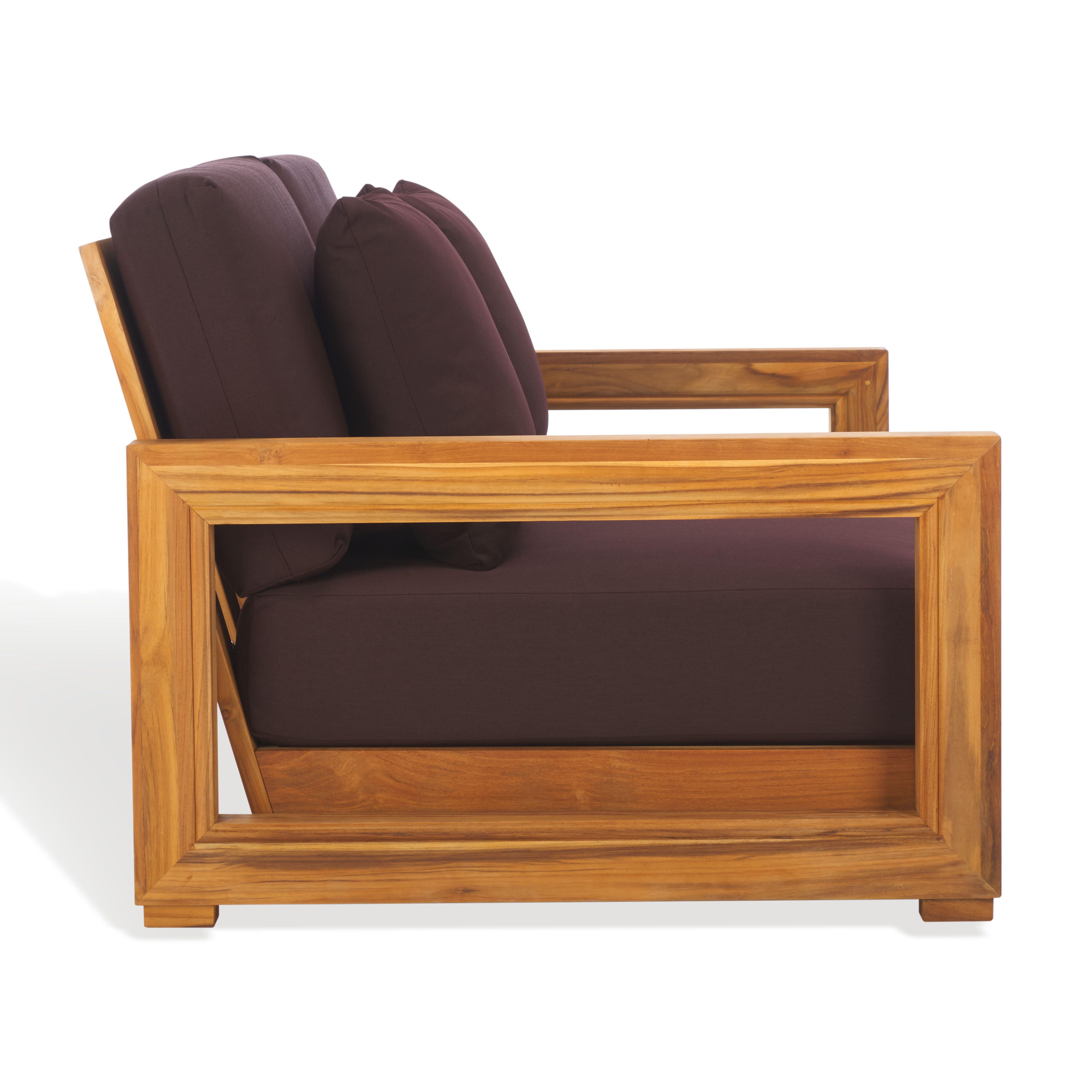 Safavieh Montford Outdoor Bench, Natural/Dark Brown, large