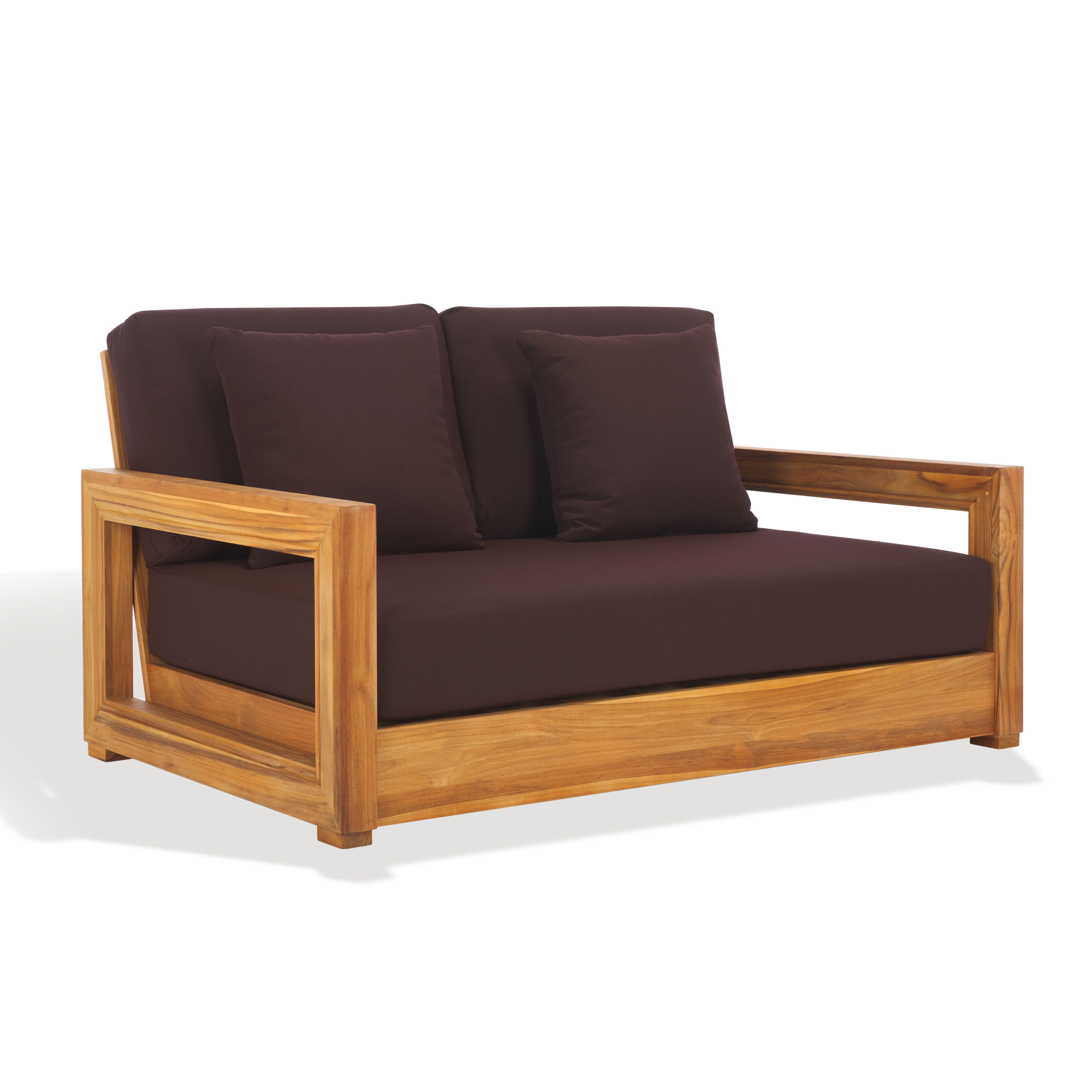 Safavieh Montford Outdoor Bench, Natural/Dark Brown, large