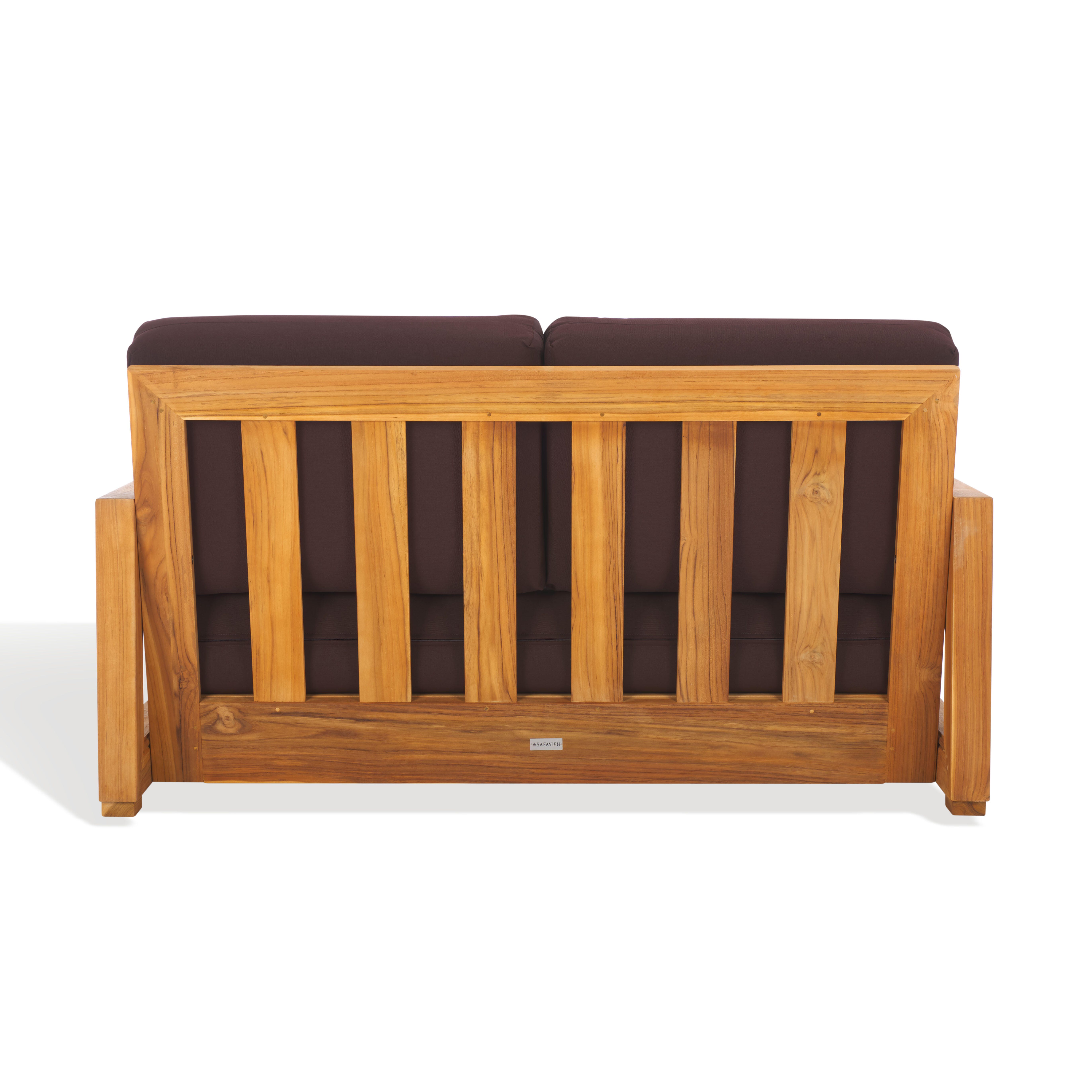 Safavieh Montford Outdoor Bench, Natural/Dark Brown, large