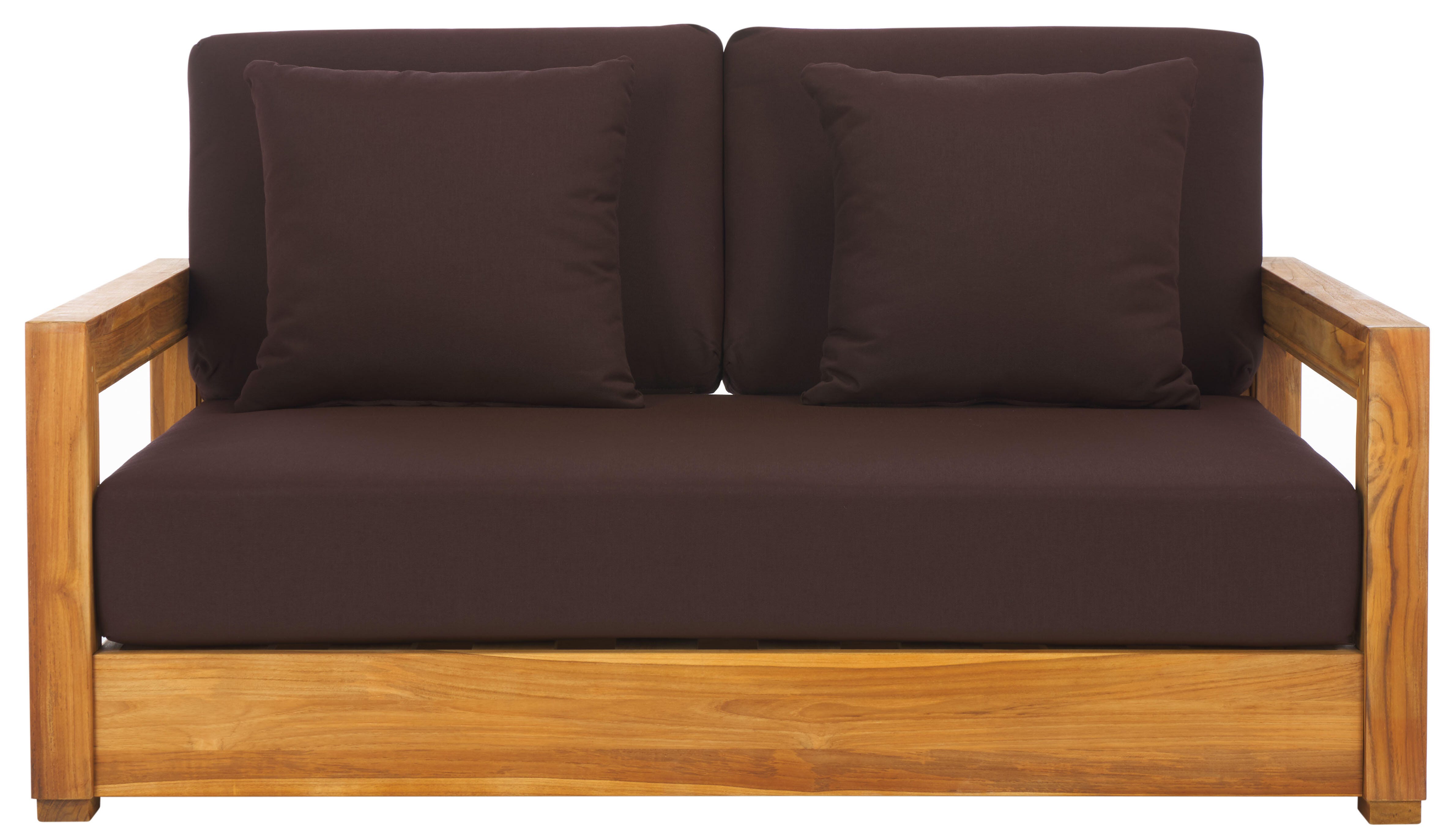 Safavieh Montford Outdoor Bench, Natural/Dark Brown, large