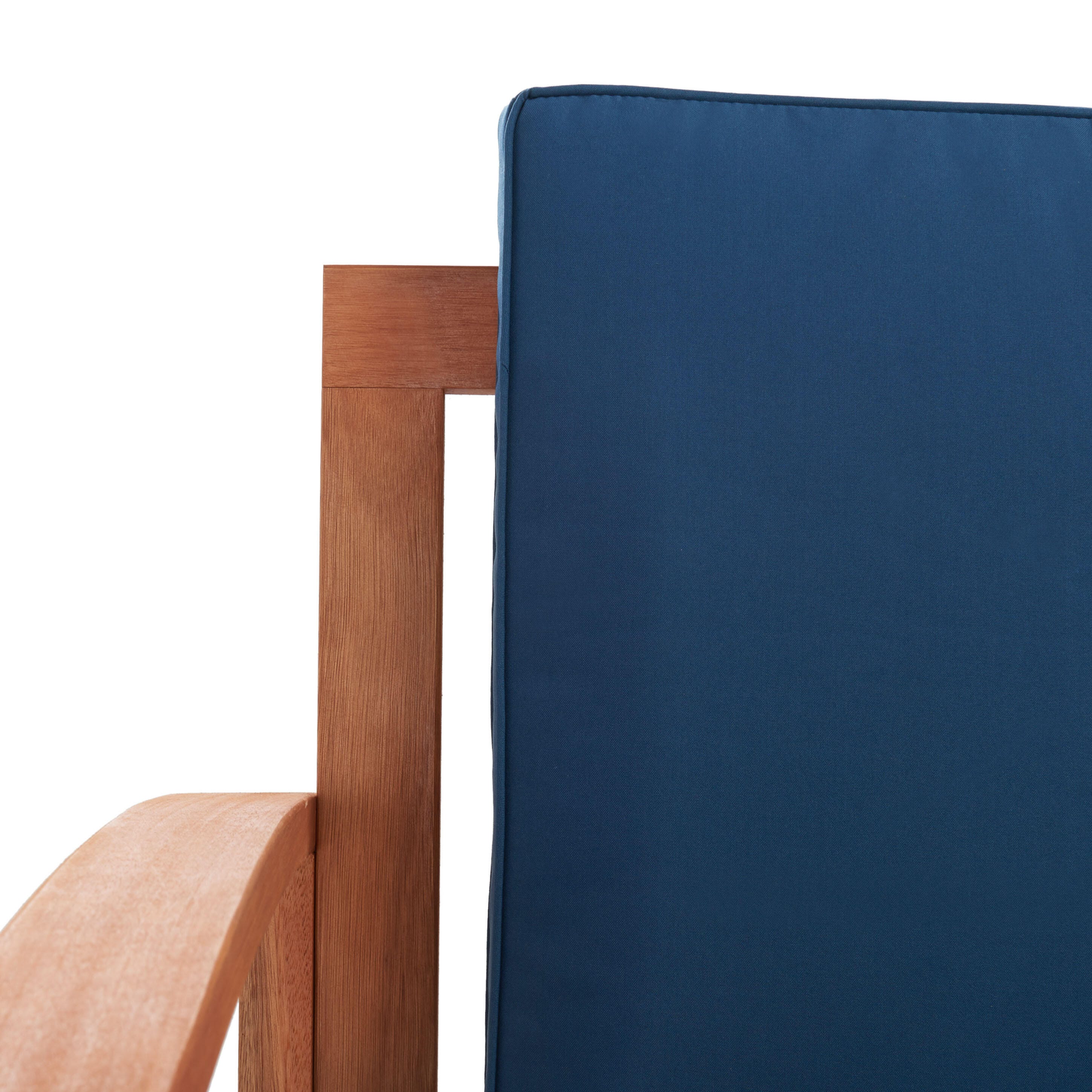 Safavieh Parcer Outdoor Conversation Set, Natural/Navy, large