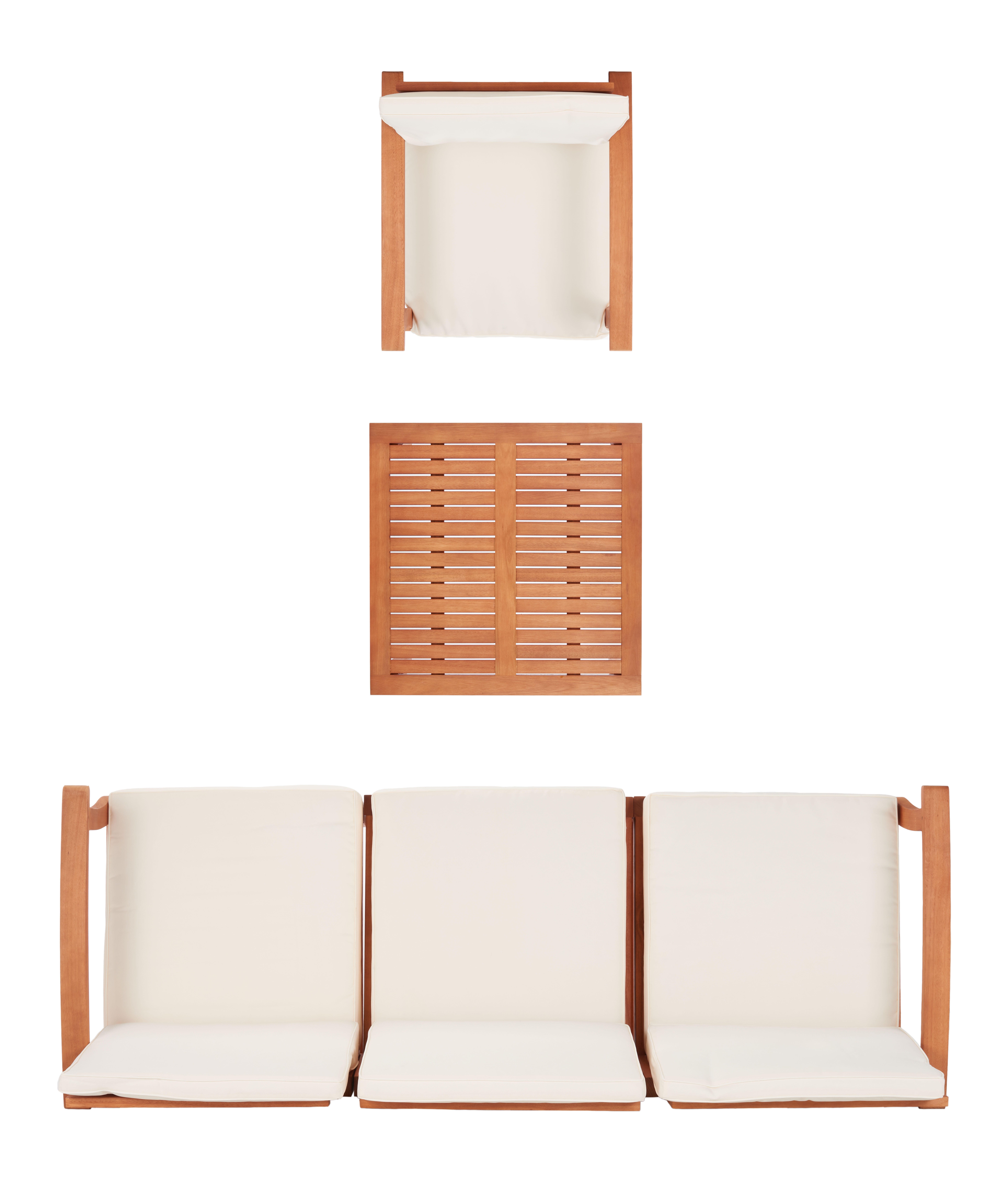 Safavieh Parcer Outdoor Conversation Set, Natural/Beige, large