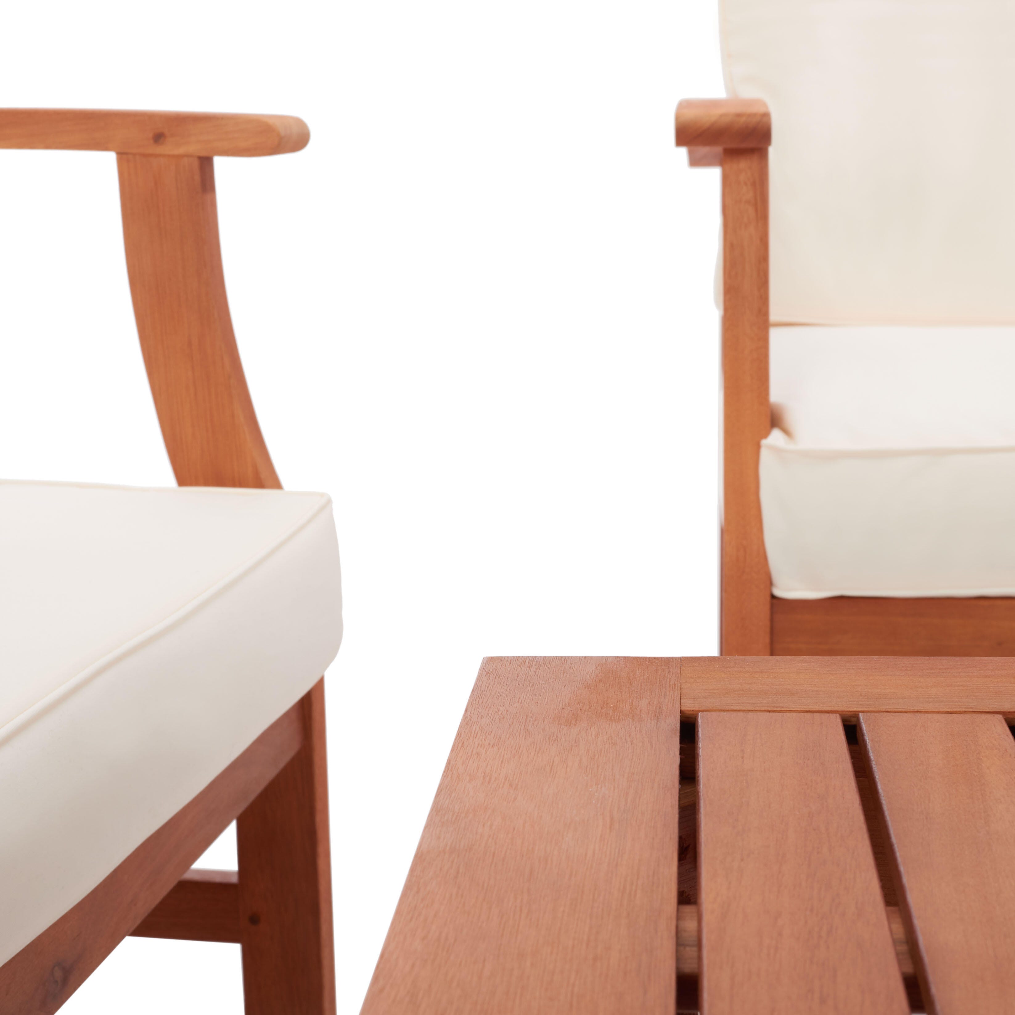 Safavieh Parcer Outdoor Conversation Set, Natural/Beige, large