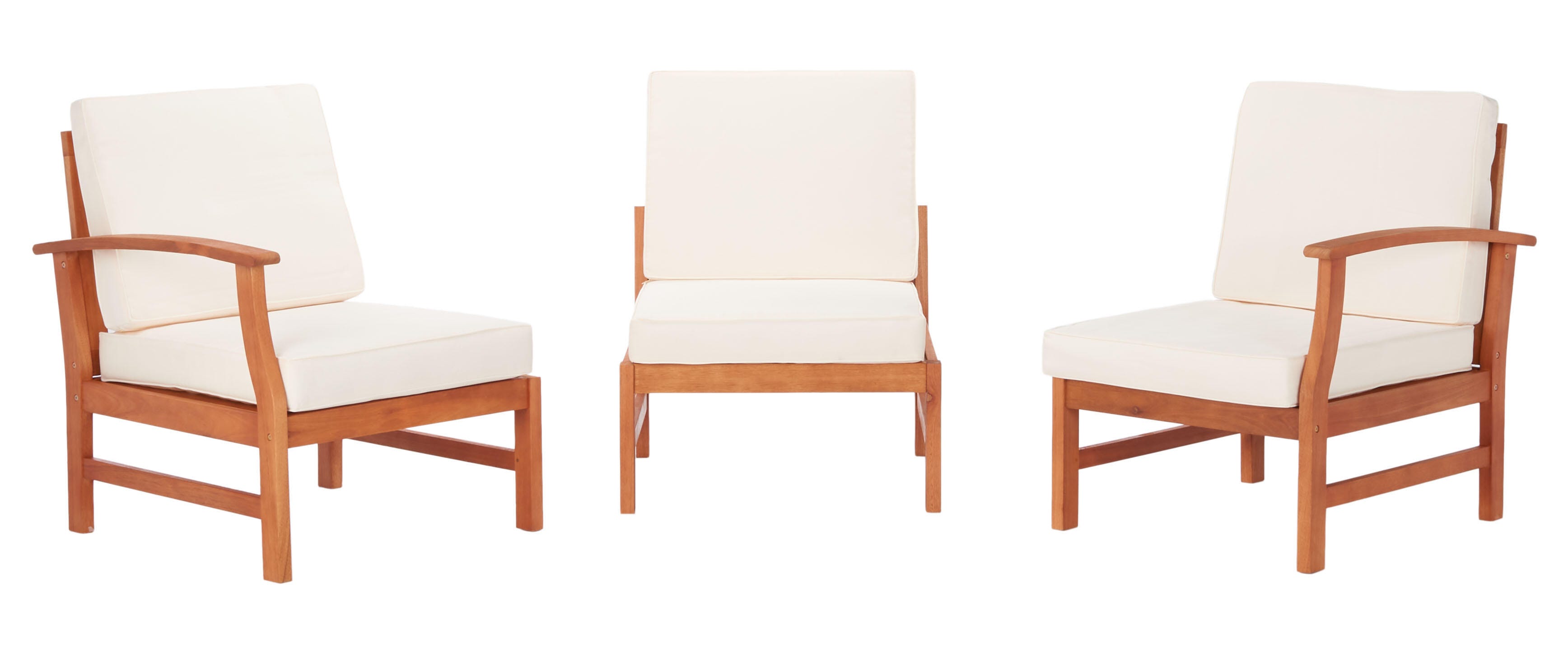 Safavieh Parcer Outdoor Conversation Set, Natural/Beige, large