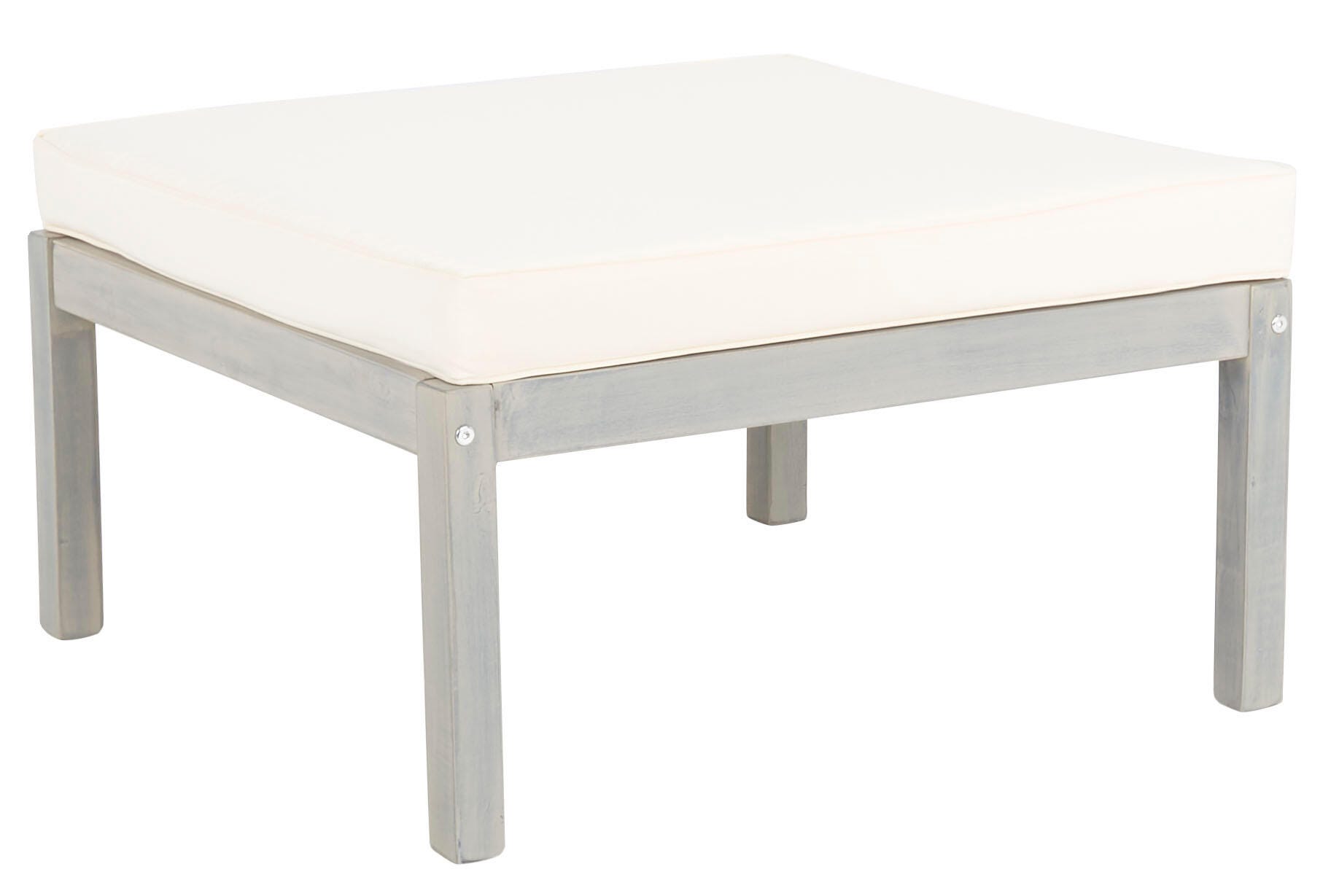 Safavieh Pratia Outdoor Lounge chair with Side Table, Ash Gray/Beige, large