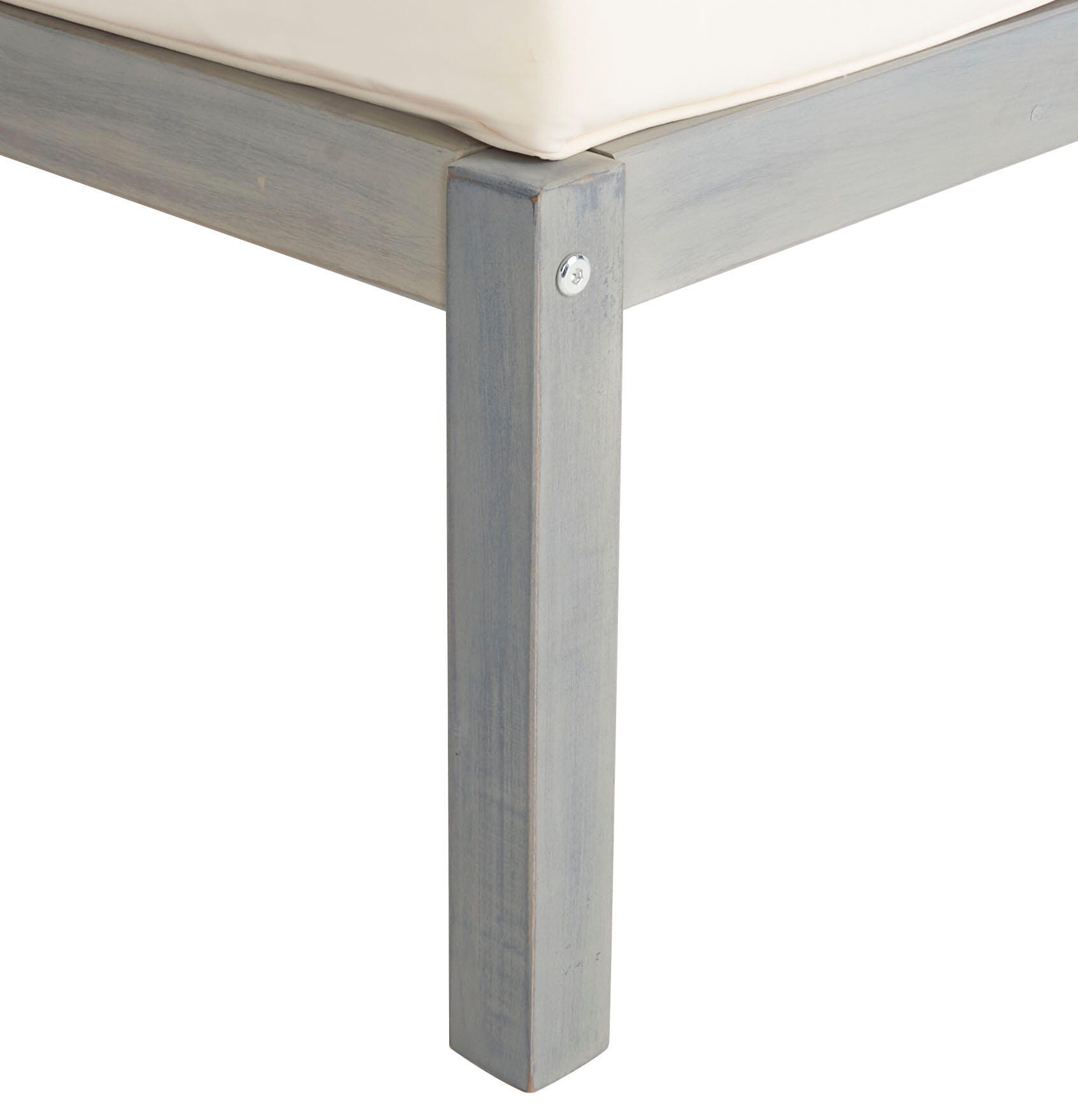 Safavieh Pratia Outdoor Lounge chair with Side Table, Ash Gray/Beige, large