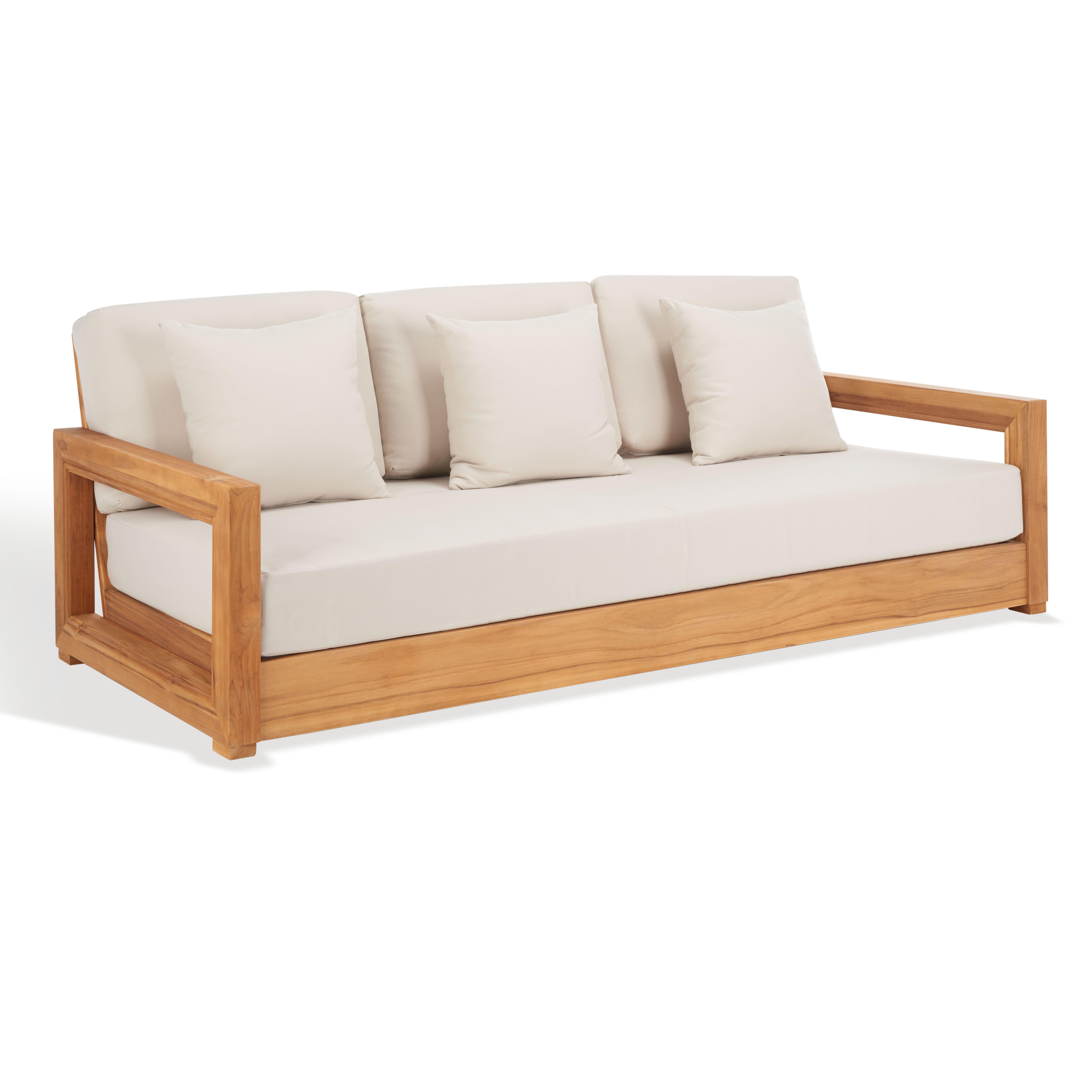 Safavieh Outdoor Bench, Natural/White, large