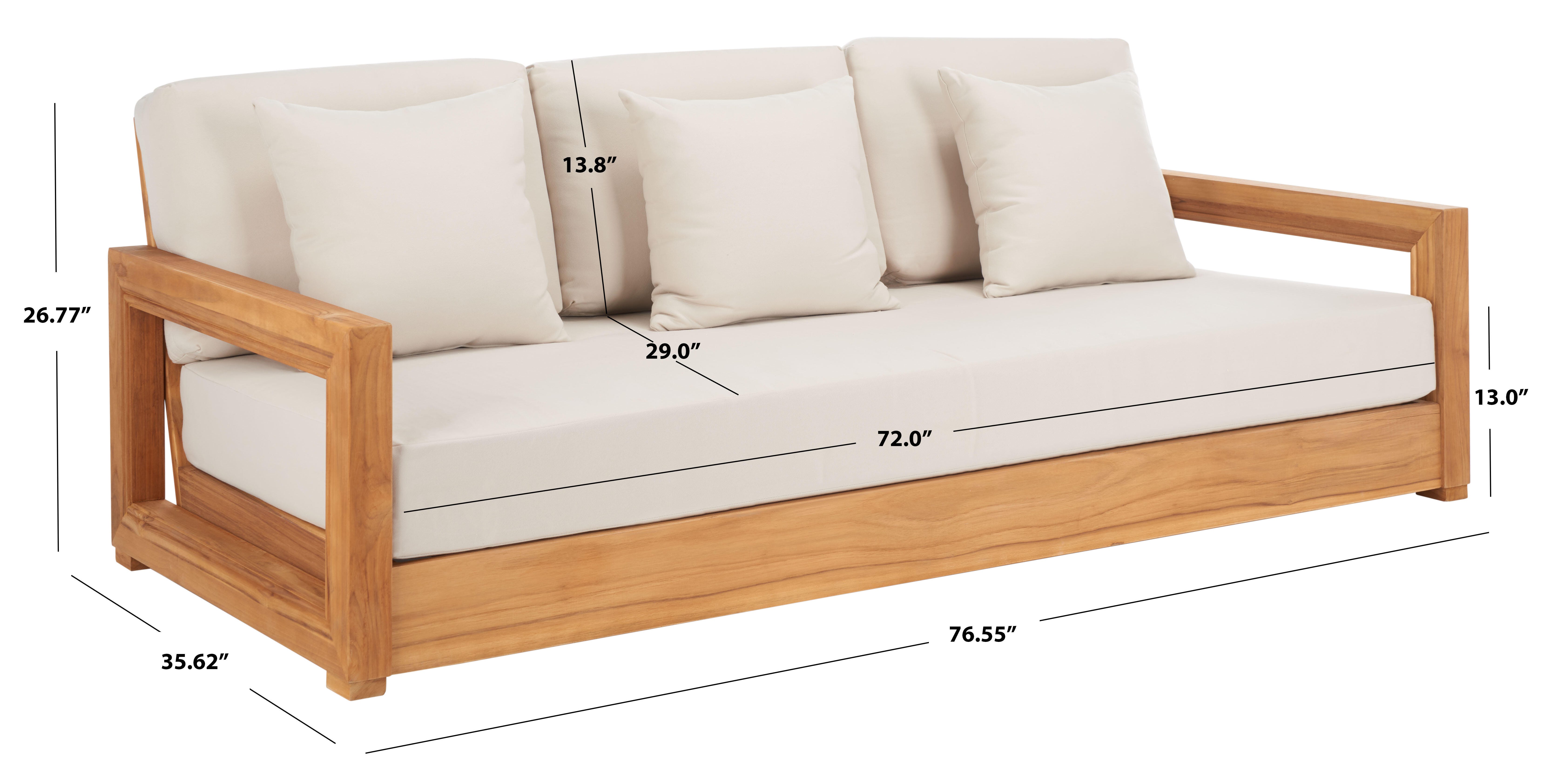 Safavieh Outdoor Bench, Natural/Beige, large