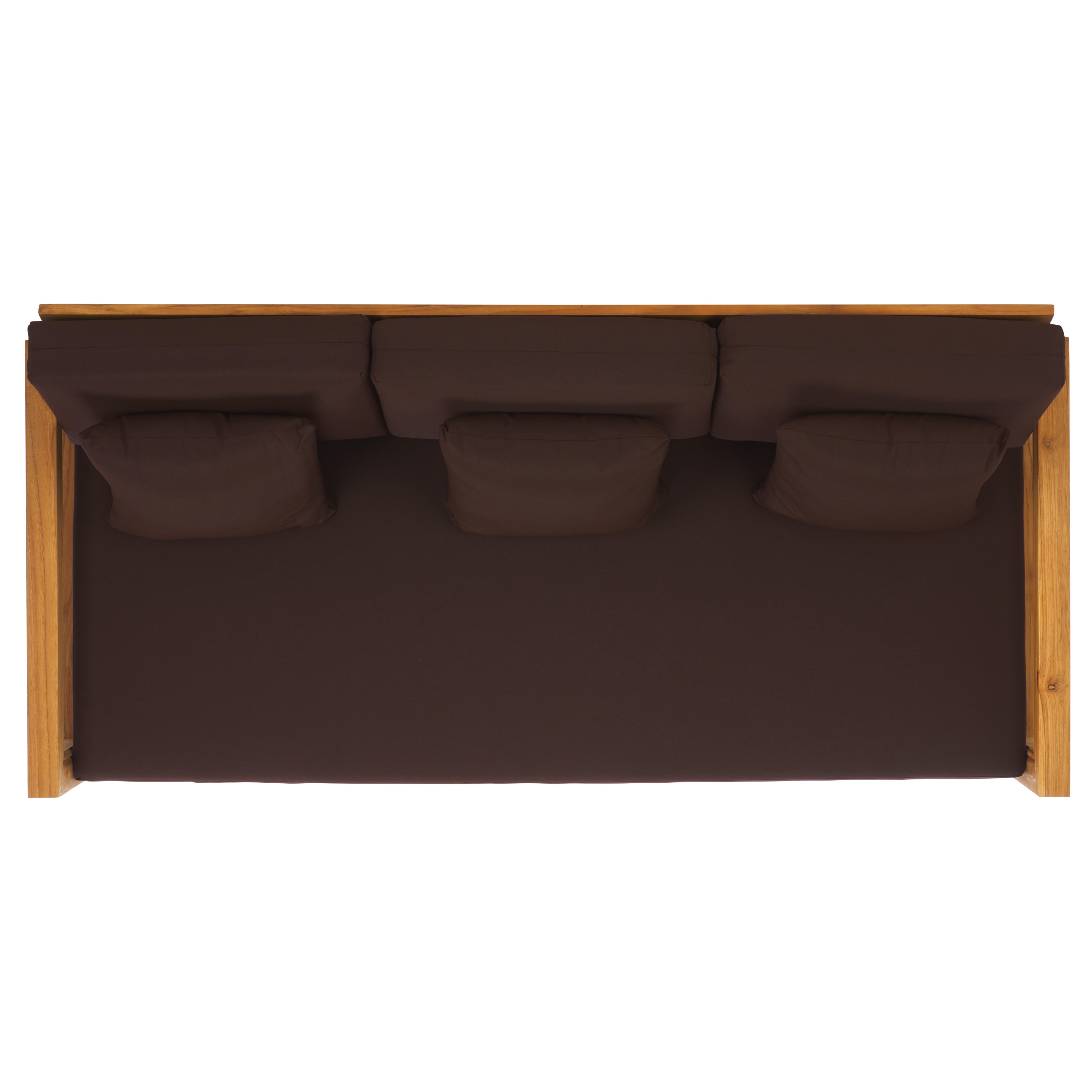 Safavieh Outdoor Bench, Natural/Dark Brown, large