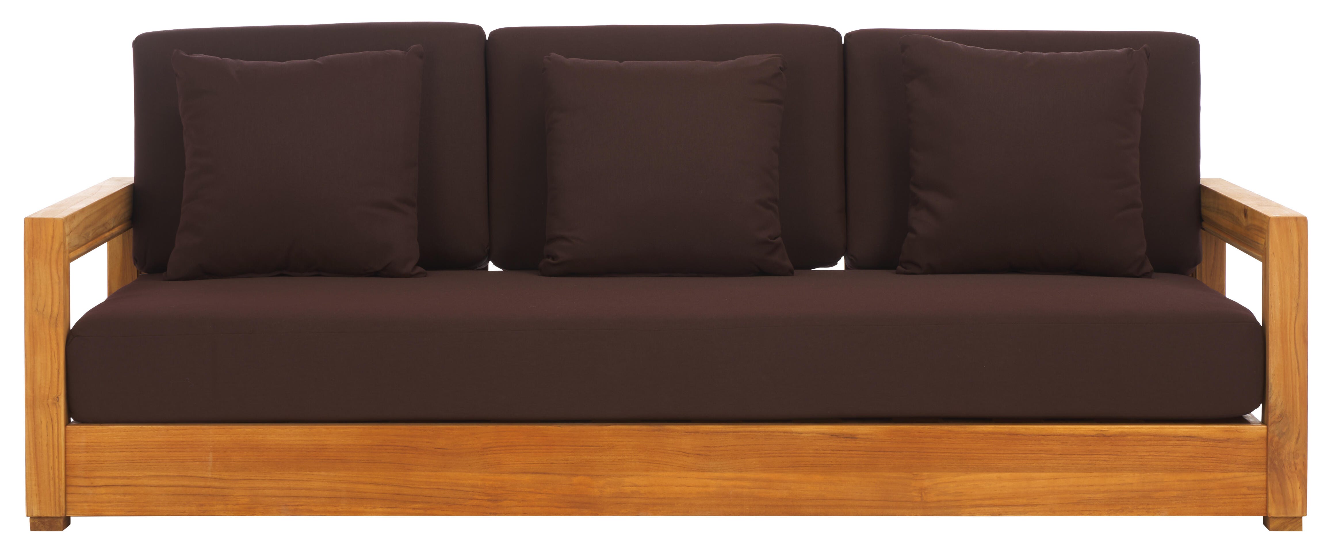 Safavieh Outdoor Bench, Natural/Dark Brown, large