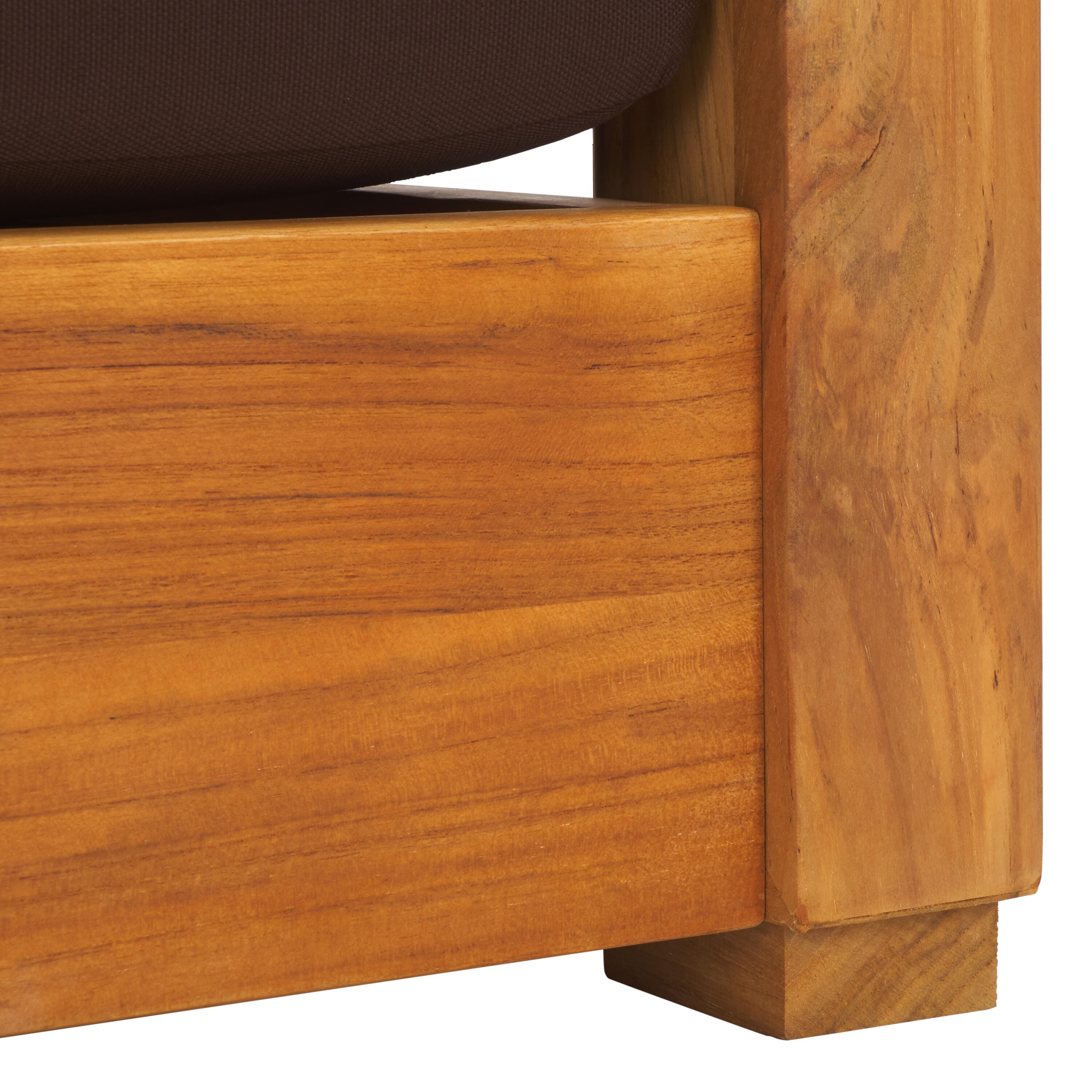 Safavieh Outdoor Bench, Natural/Dark Brown, large