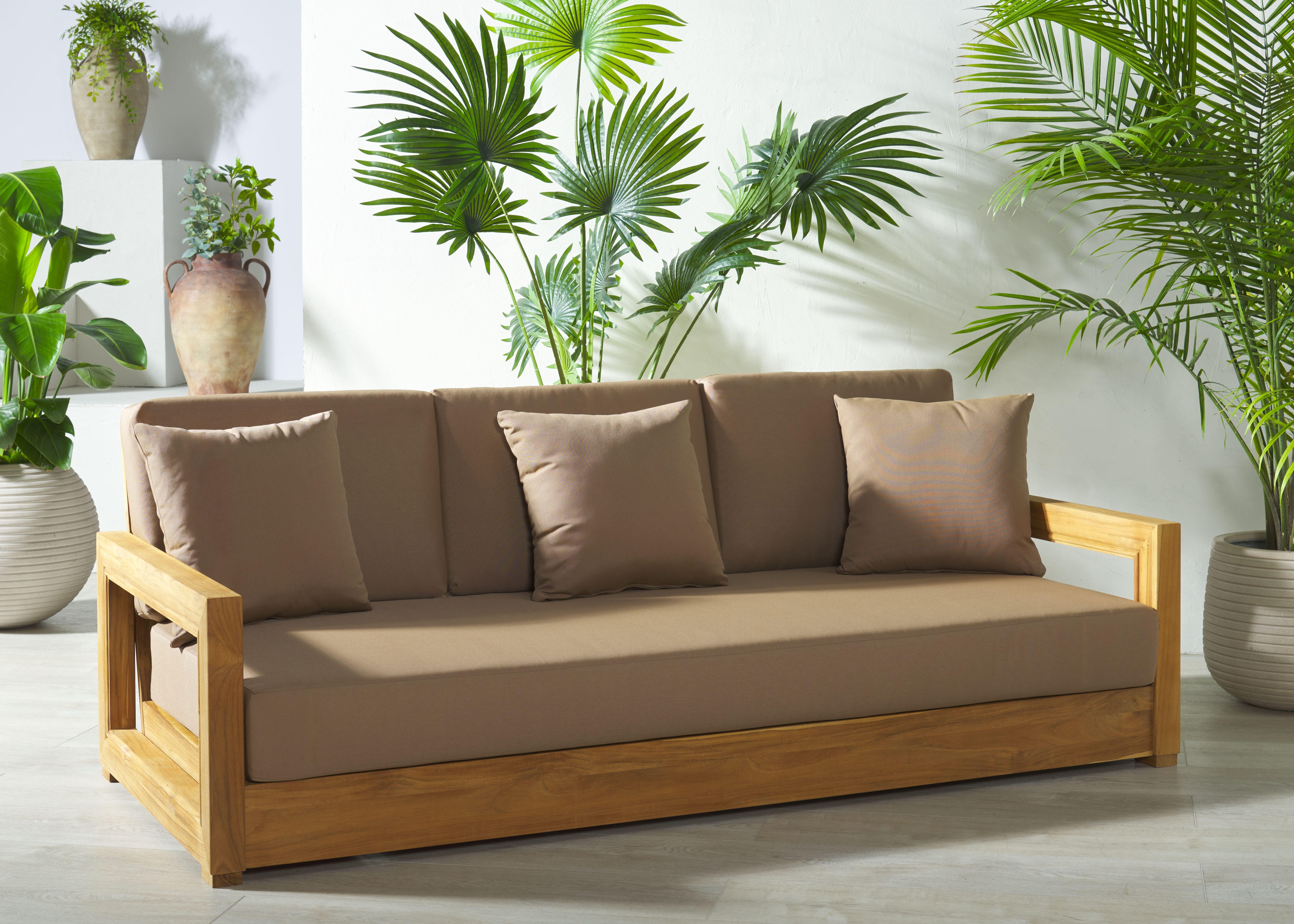 Safavieh Outdoor Bench, Natural/Brown, large