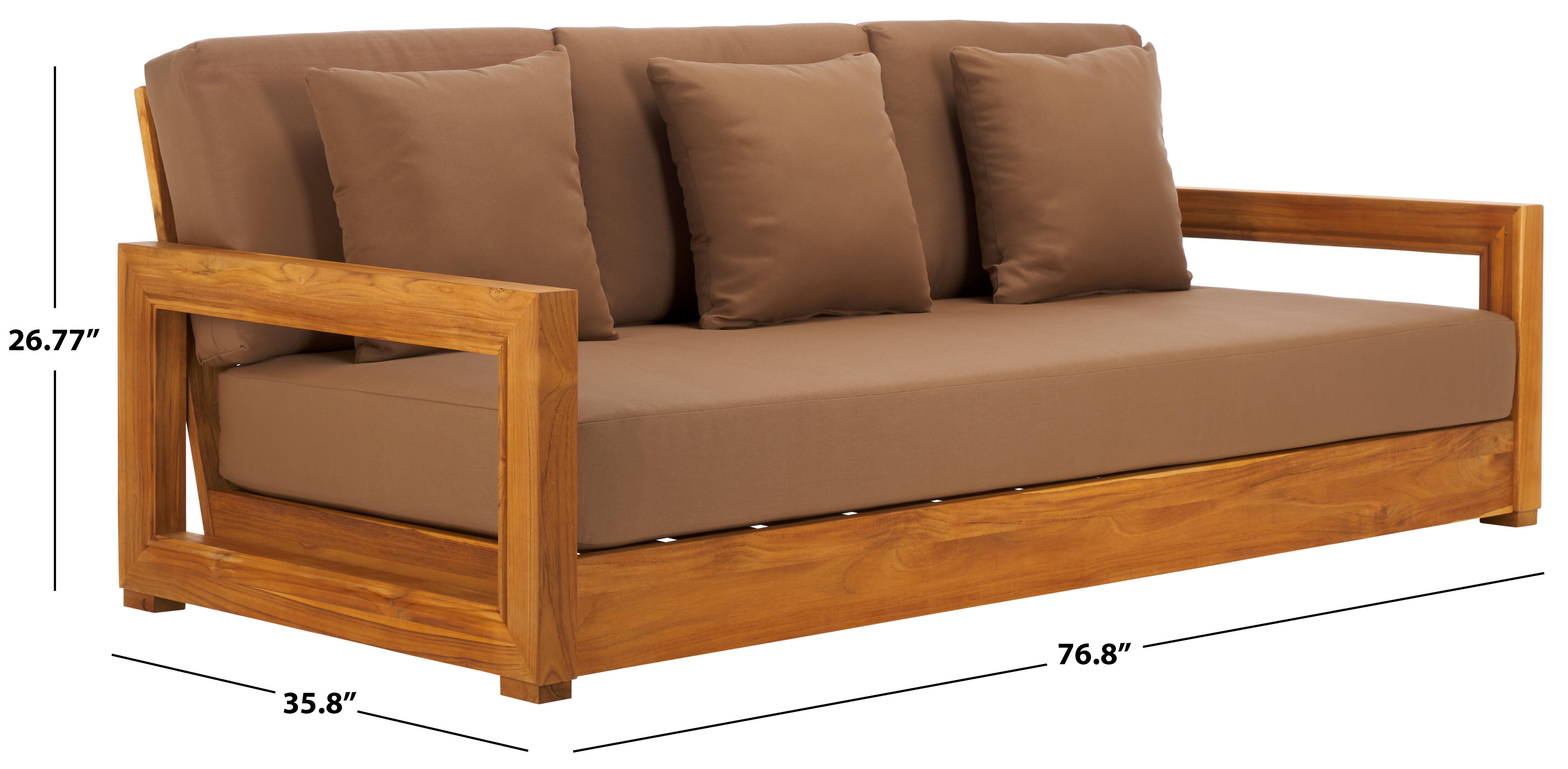 Safavieh Outdoor Bench, Natural/Brown, large