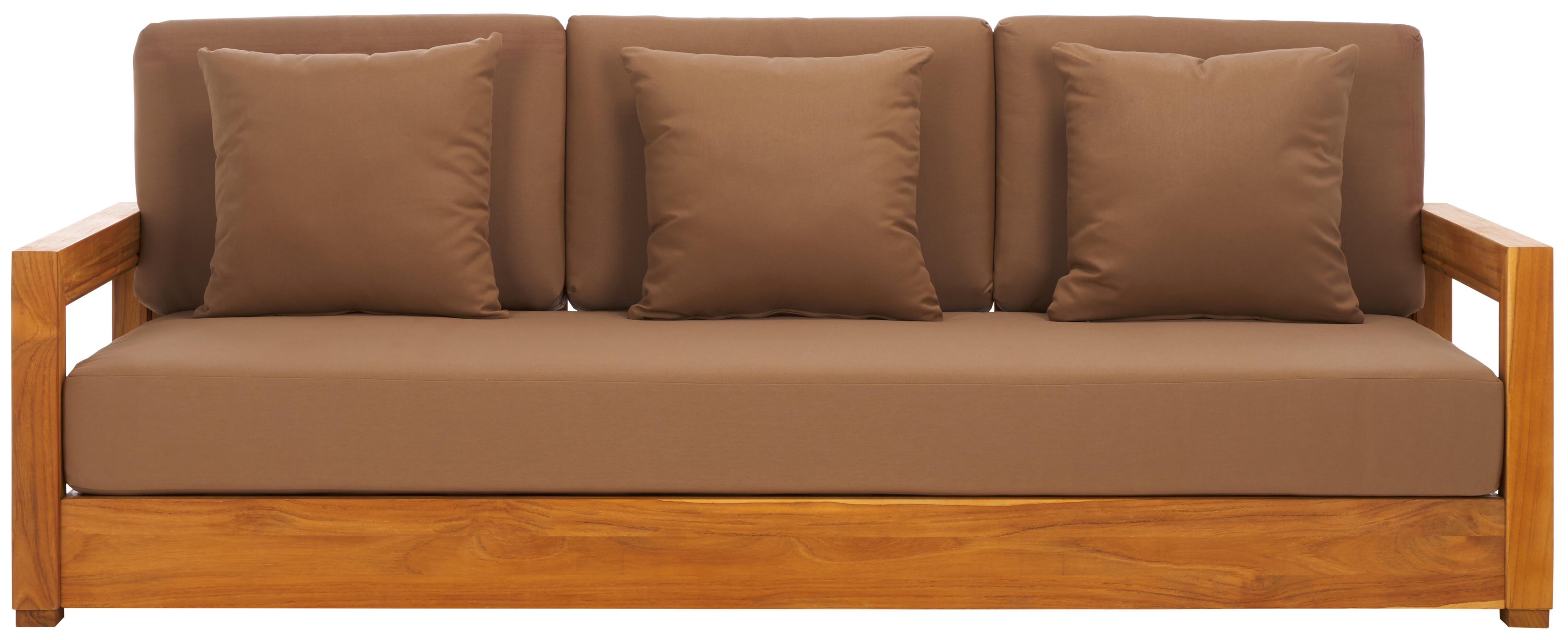 Safavieh Outdoor Bench, Natural/Brown, large