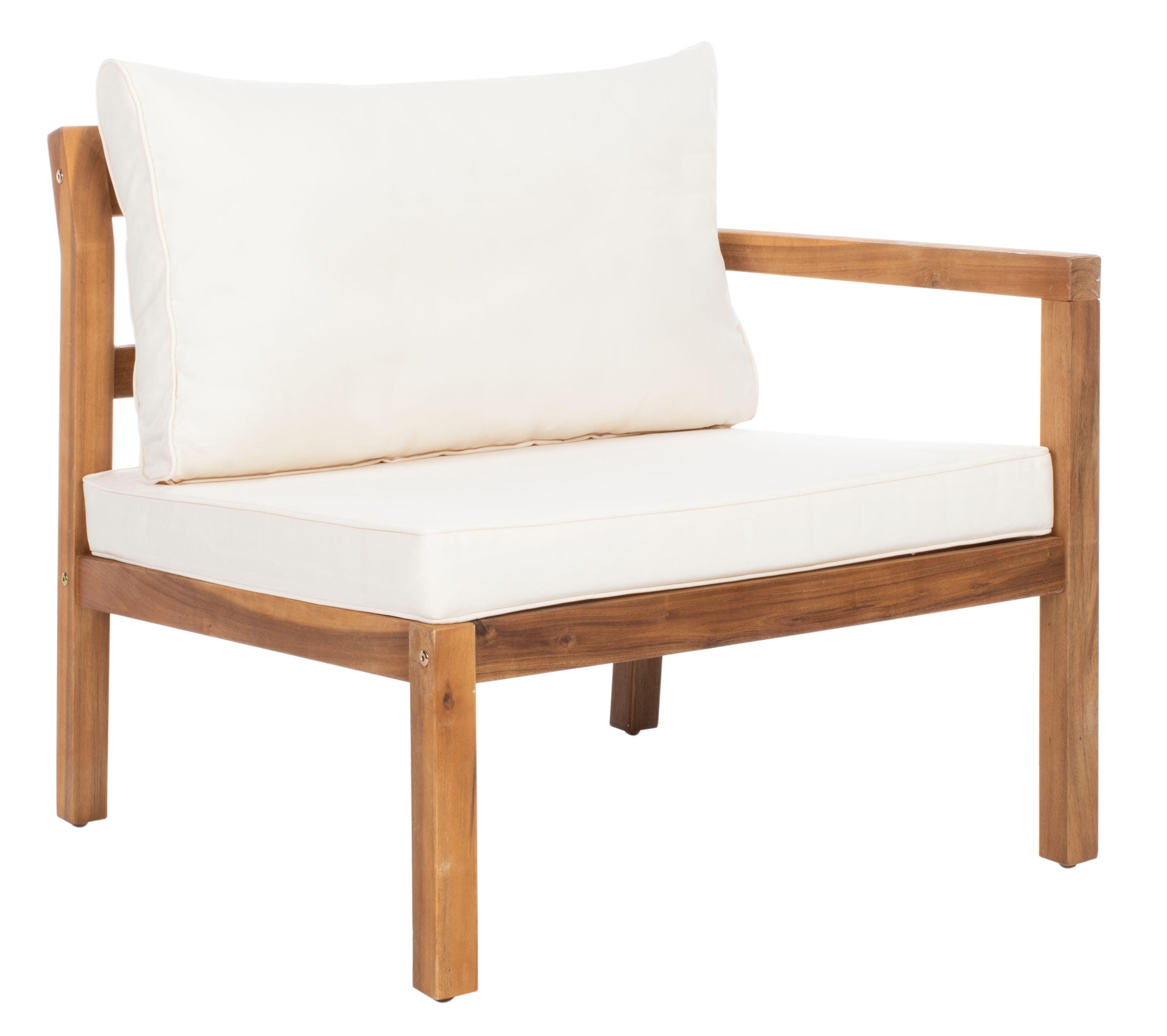 Safavieh Pratia Outdoor Lounge Chairs with Side Table, Natural/Beige, large