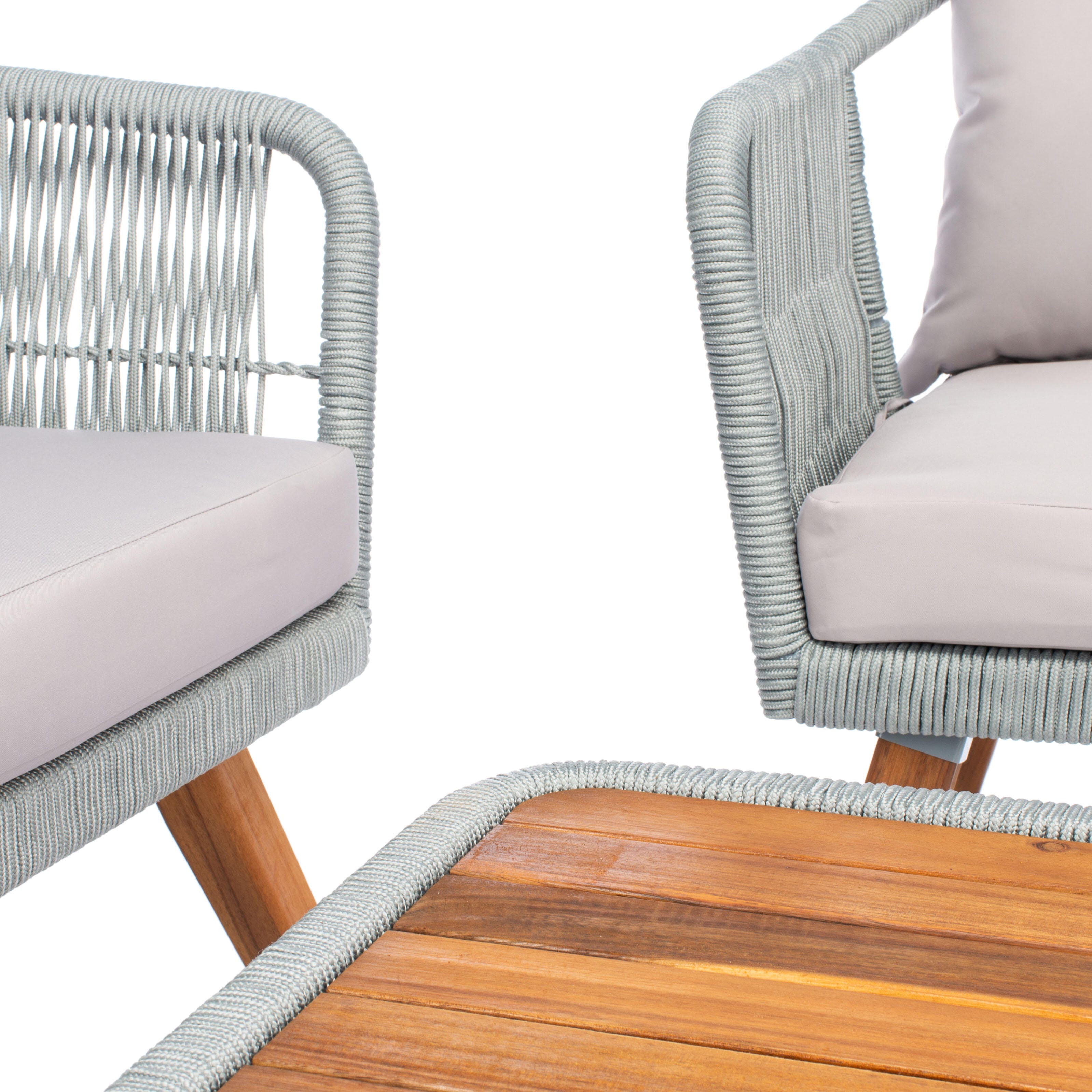Safavieh Raldin Outdoor Conversation Set, Light Gray, large