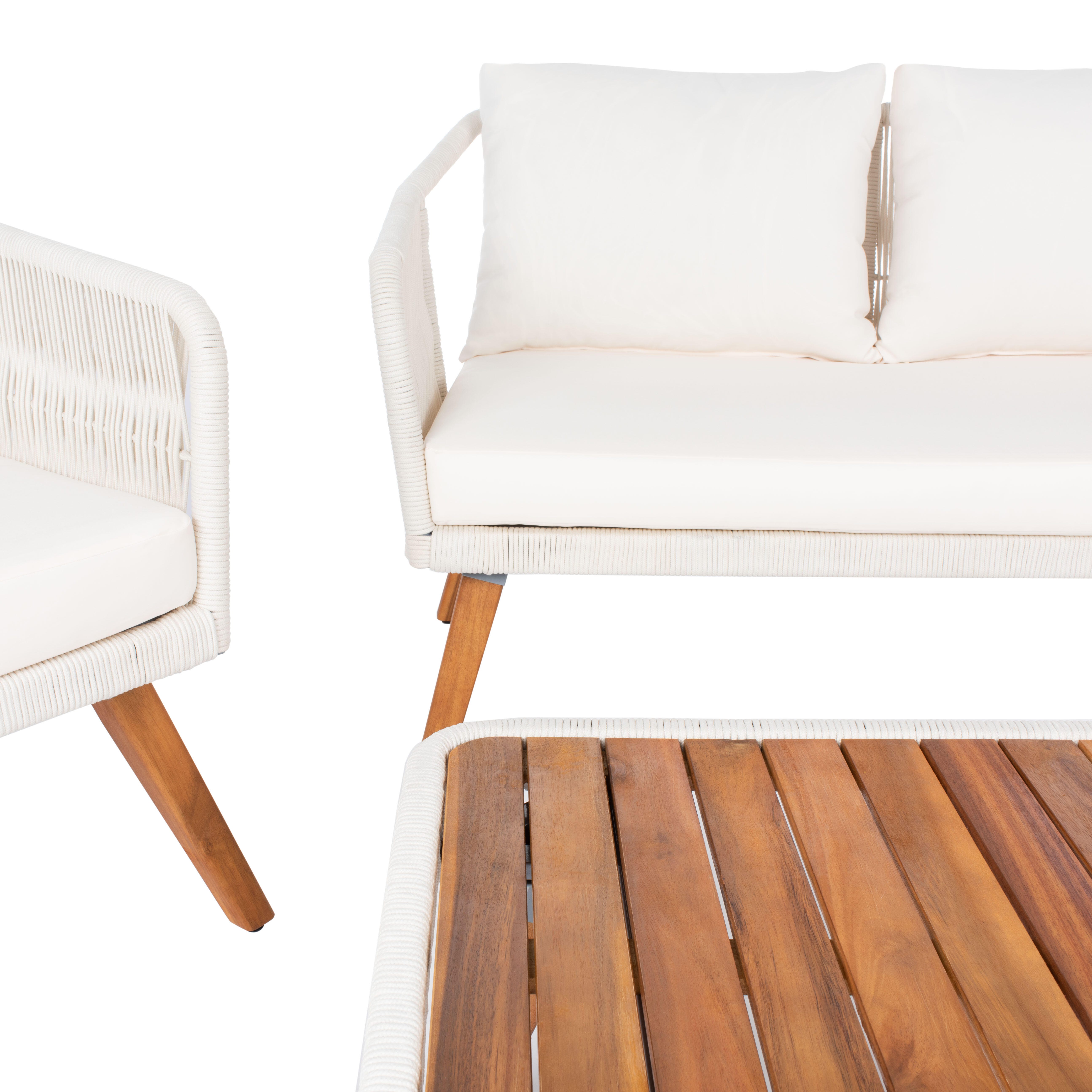 Safavieh Raldin Outdoor Conversation Set, Beige, large