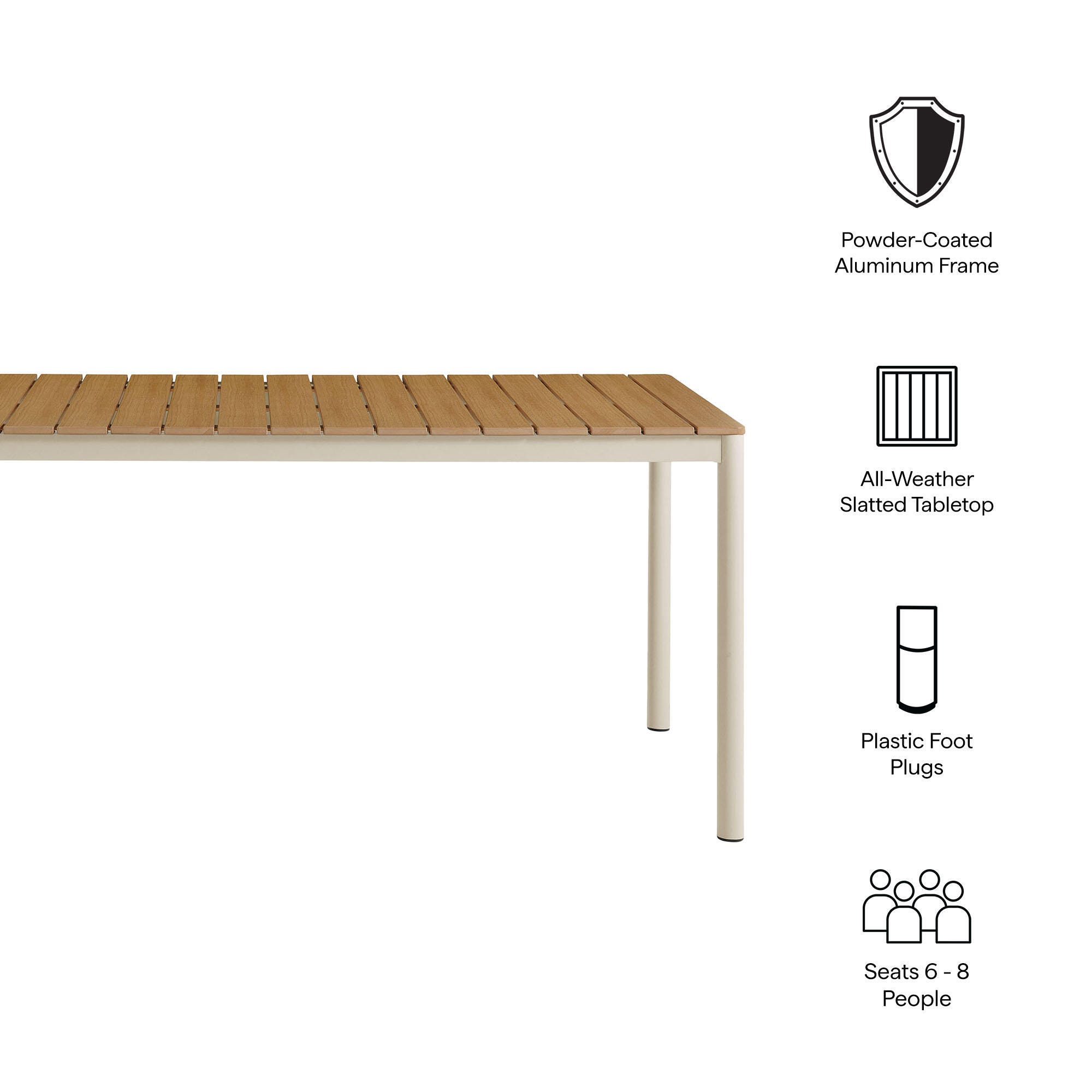 Modway Finn Outdoor Dining Table, , large