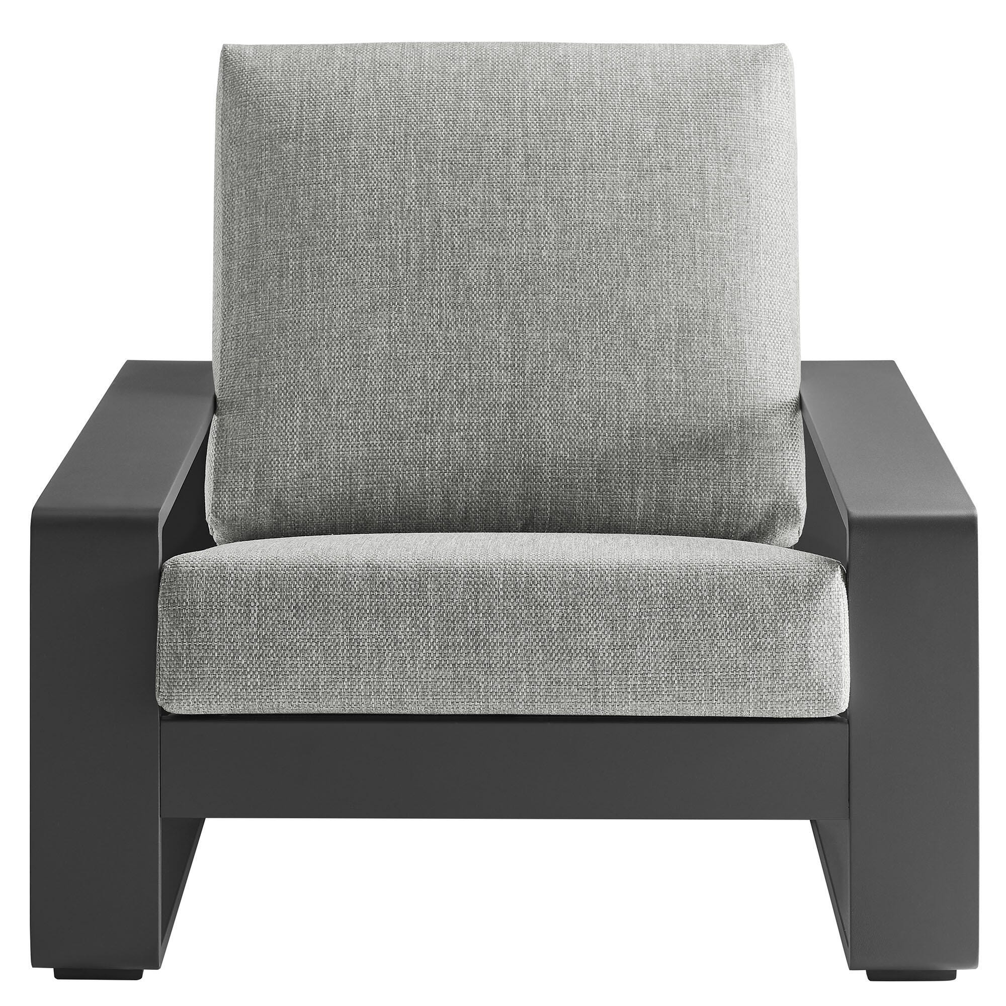 Modway Lirienne Outdoor Lounge Chair, Light Gray/Gray, large