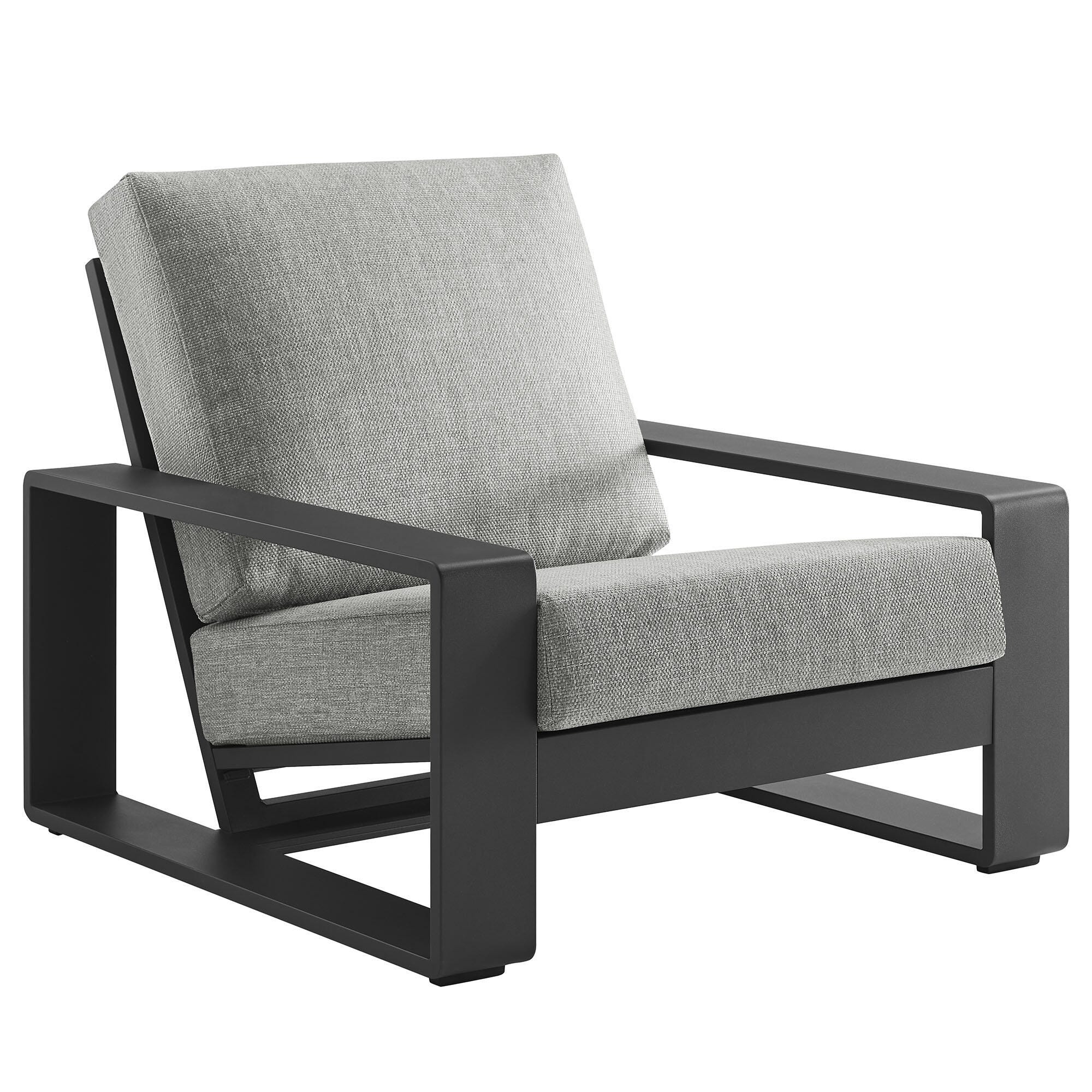 Modway Lirienne Outdoor Lounge Chair, Light Gray/Gray, large
