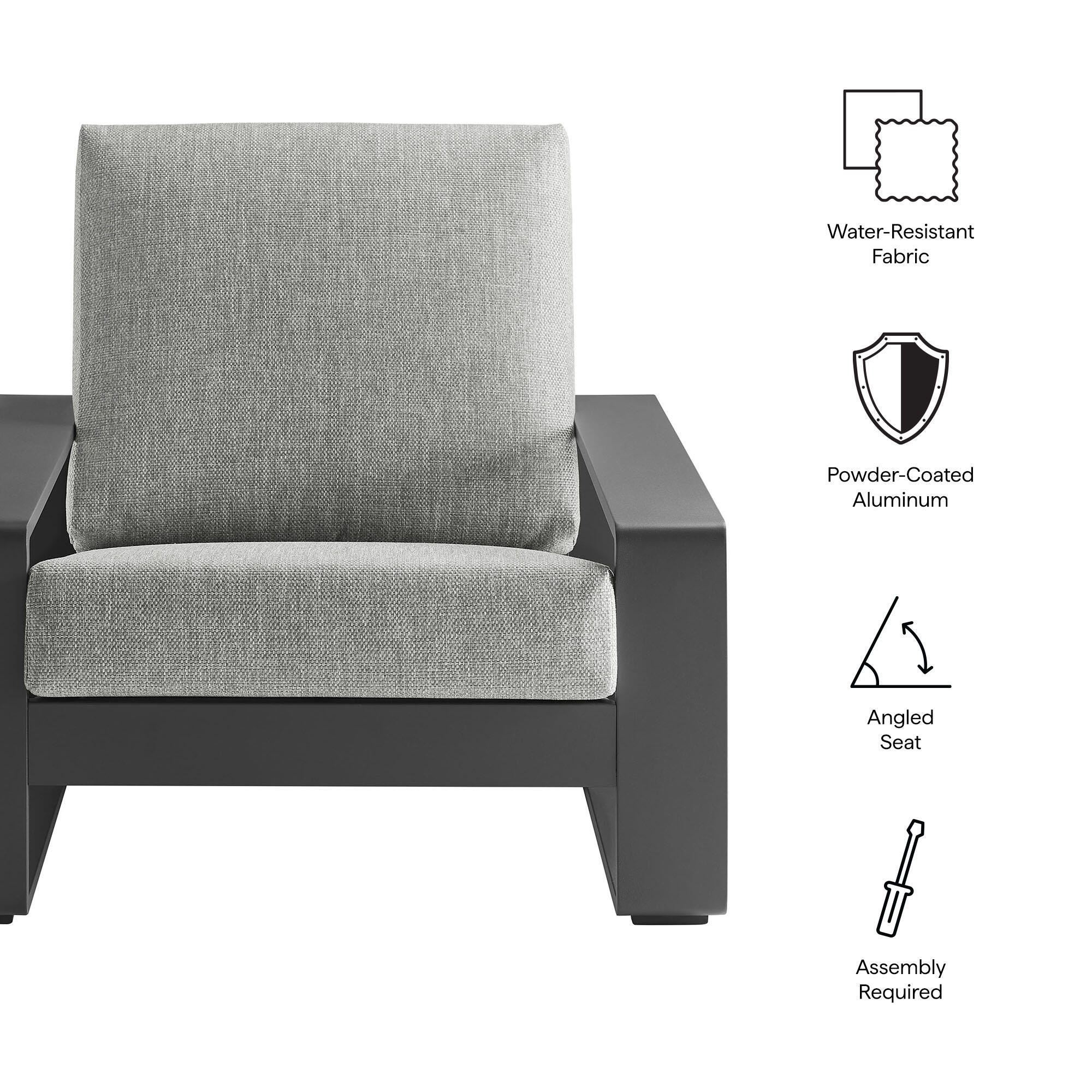 Modway Lirienne Outdoor Lounge Chair, Light Gray/Gray, large
