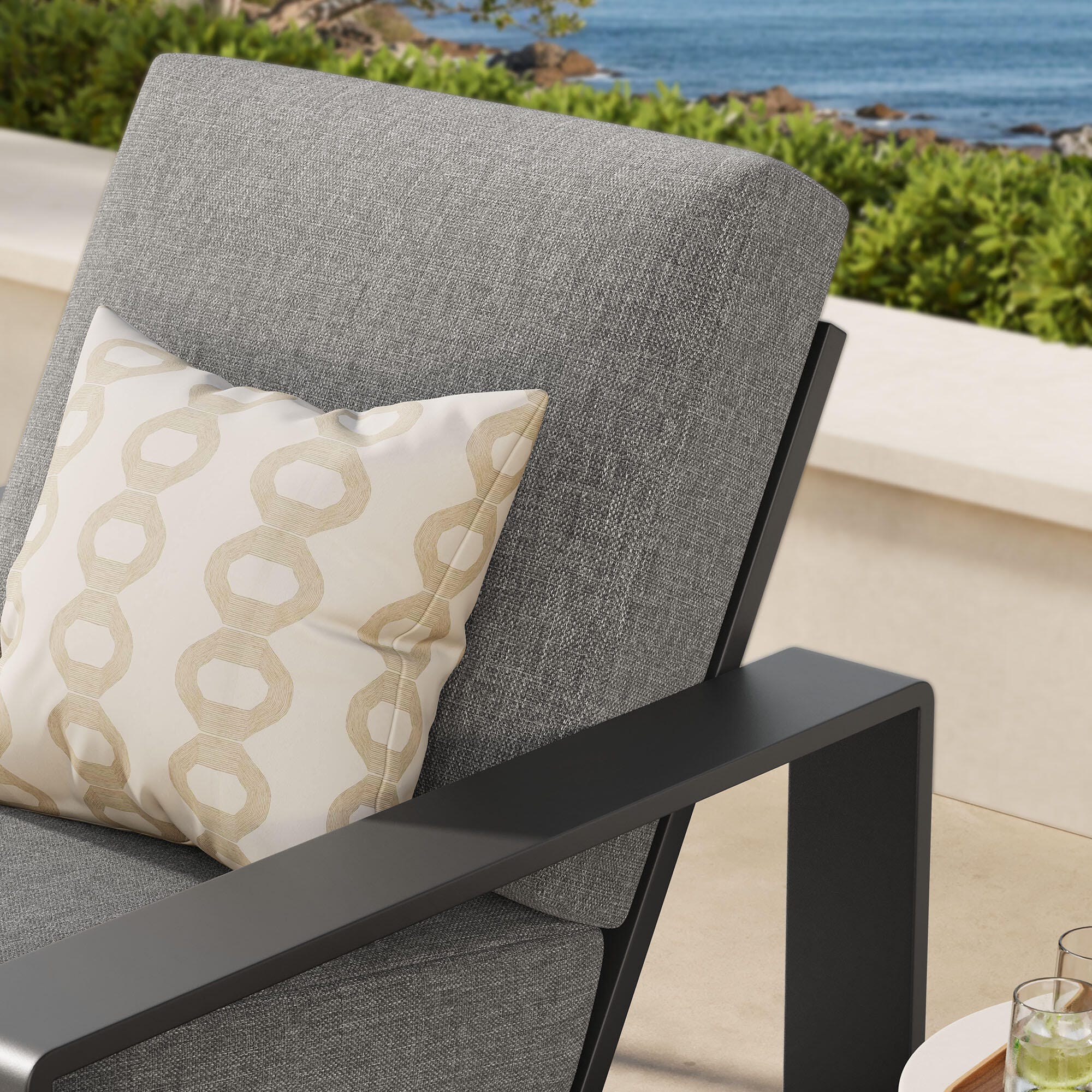 Modway Lirienne Outdoor Lounge Chair, Light Gray/Gray, large