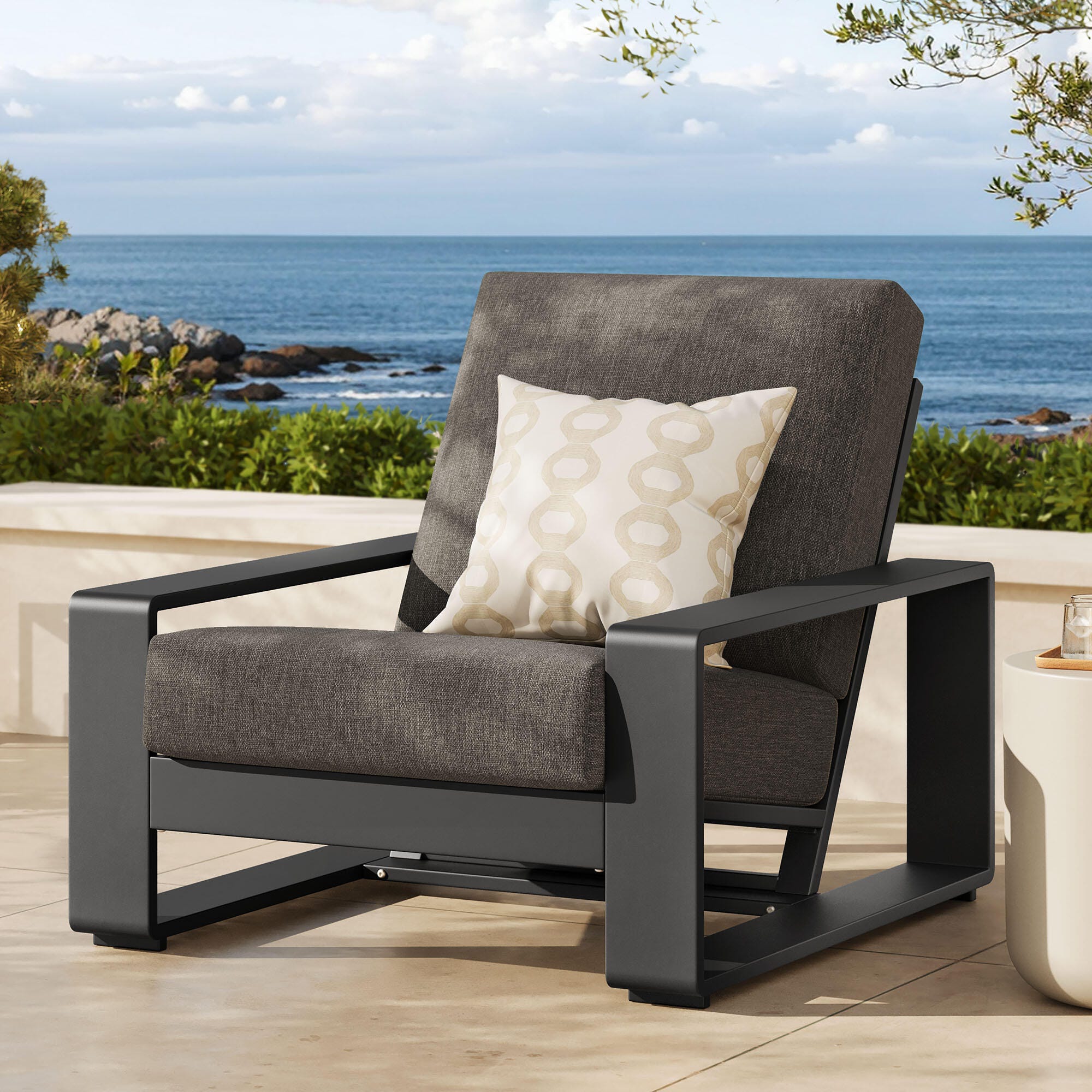 Modway Lirienne Outdoor Lounge Chair, Smoke, large