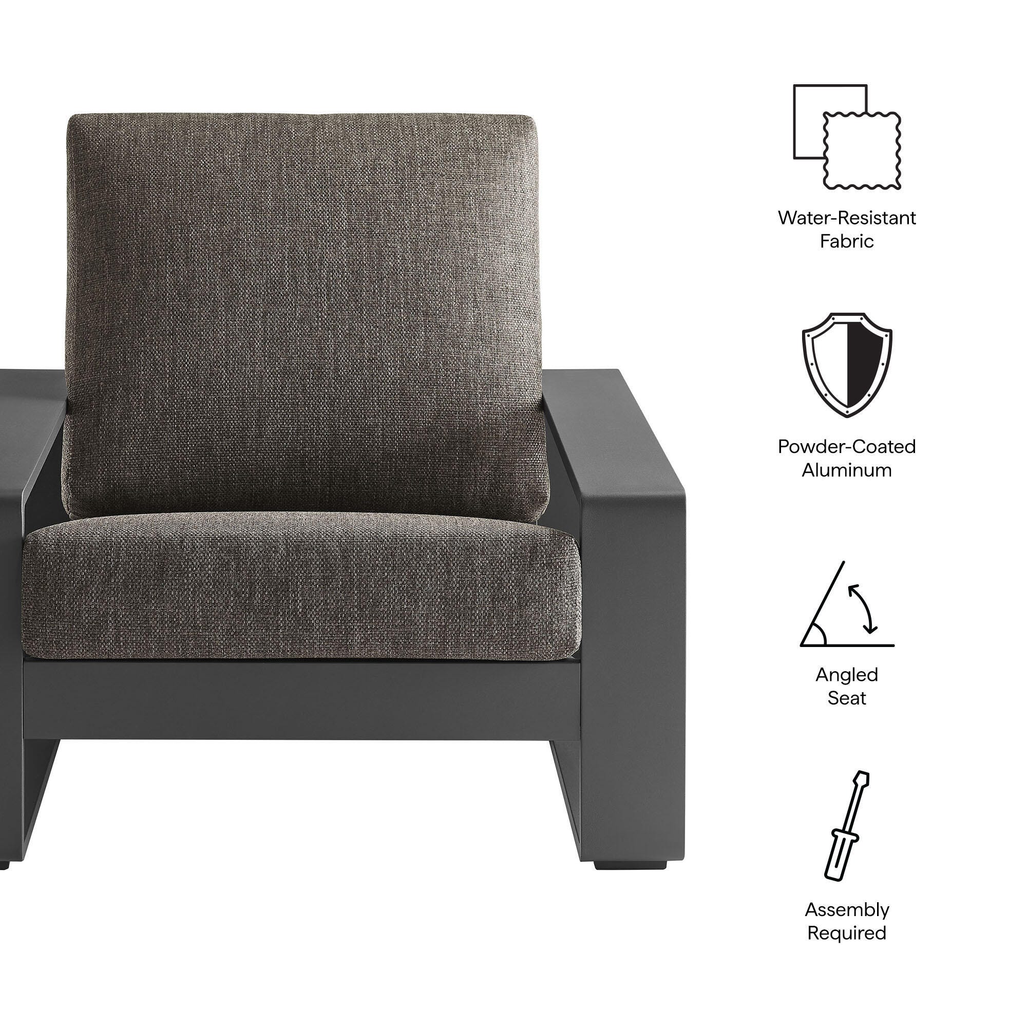 Modway Lirienne Outdoor Lounge Chair, Smoke, large