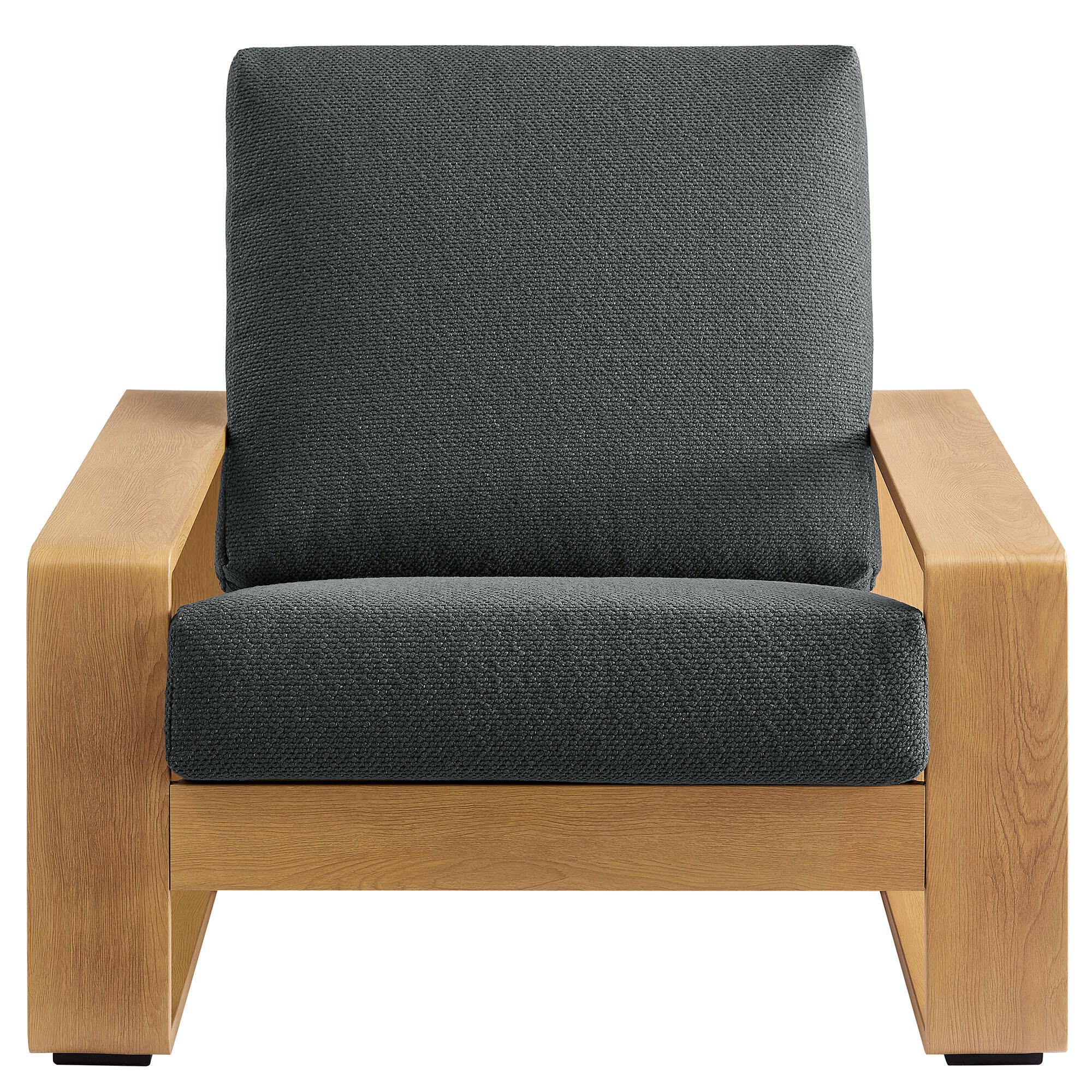 Modway Lirienne Outdoor Solid Lounge Chair, Charcoal/Natural, large