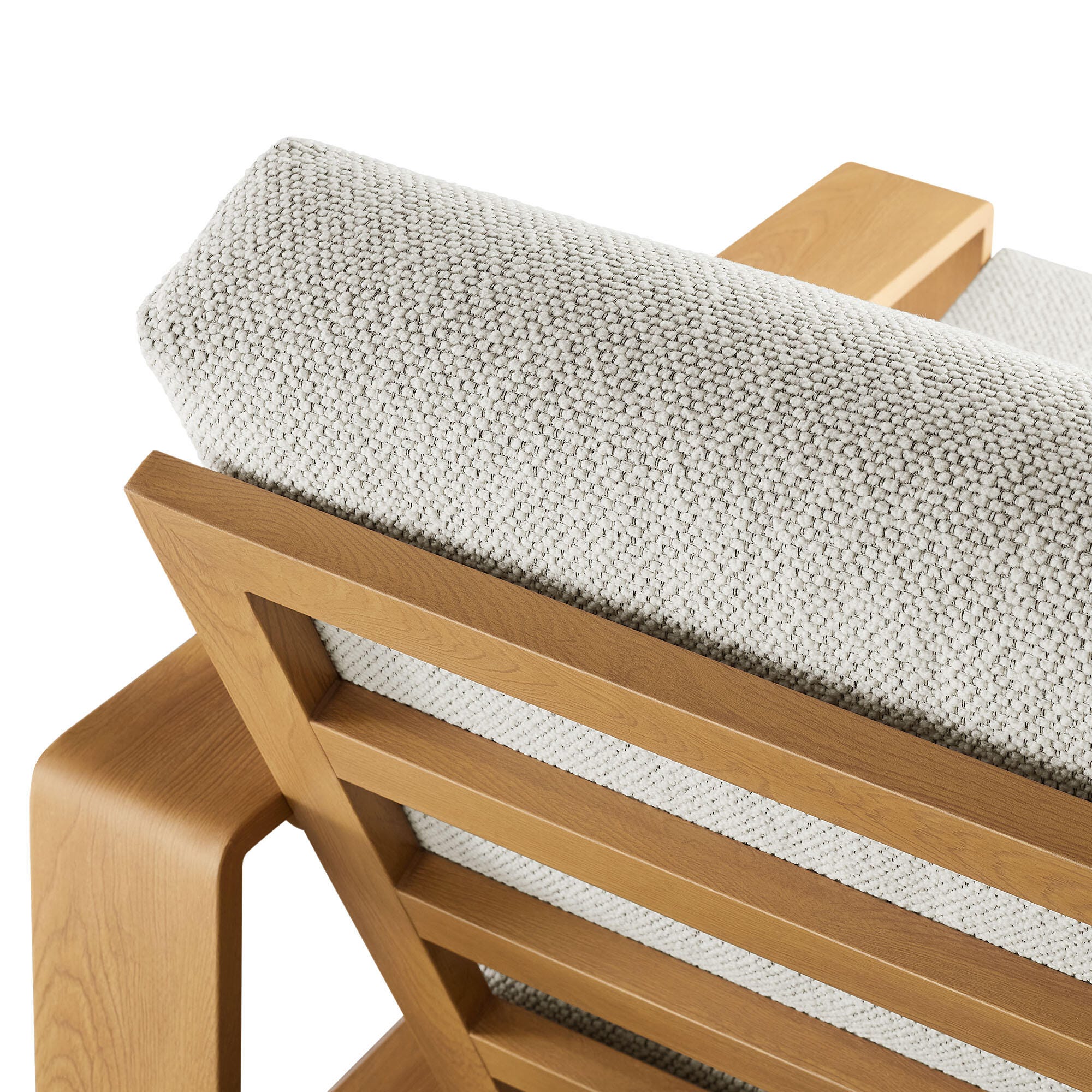 Modway Lirienne Outdoor Solid Lounge Chair, Ivory/Natural, large