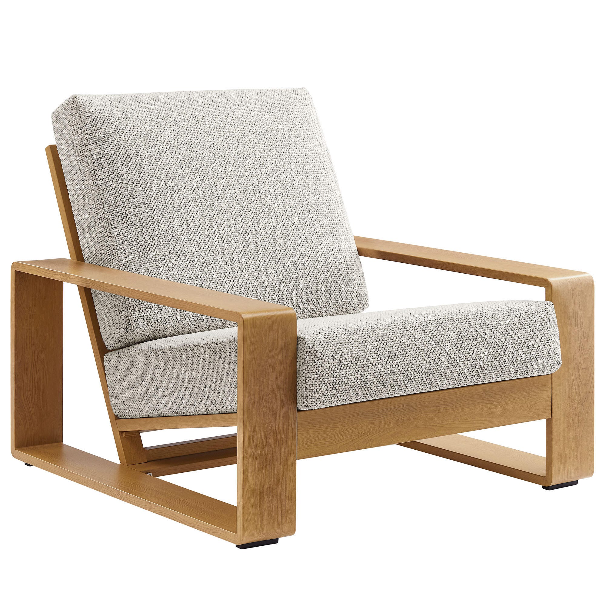Modway Lirienne Outdoor Solid Lounge Chair, Ivory/Natural, large