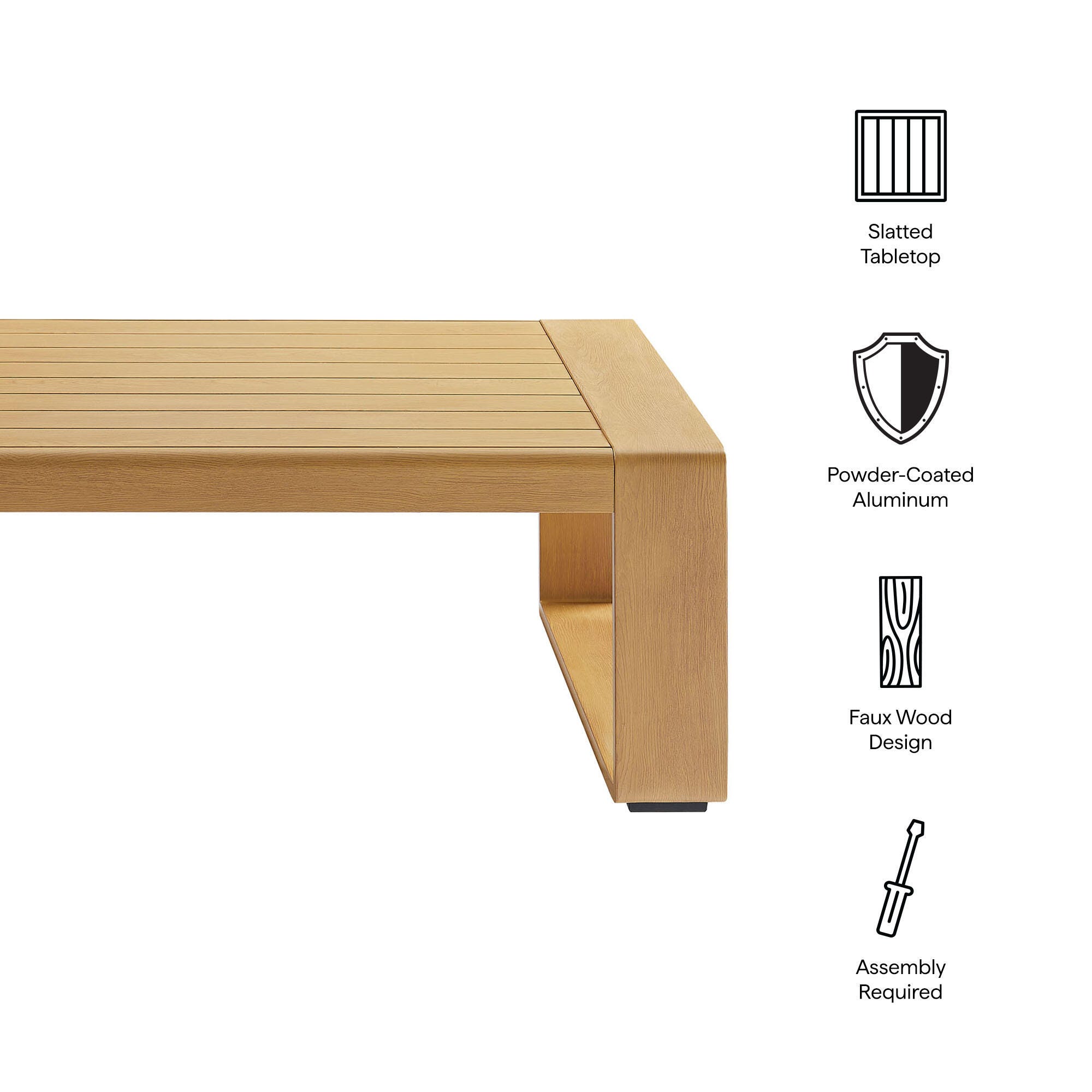 Modway Lirienne Outdoor Coffee Table, , large
